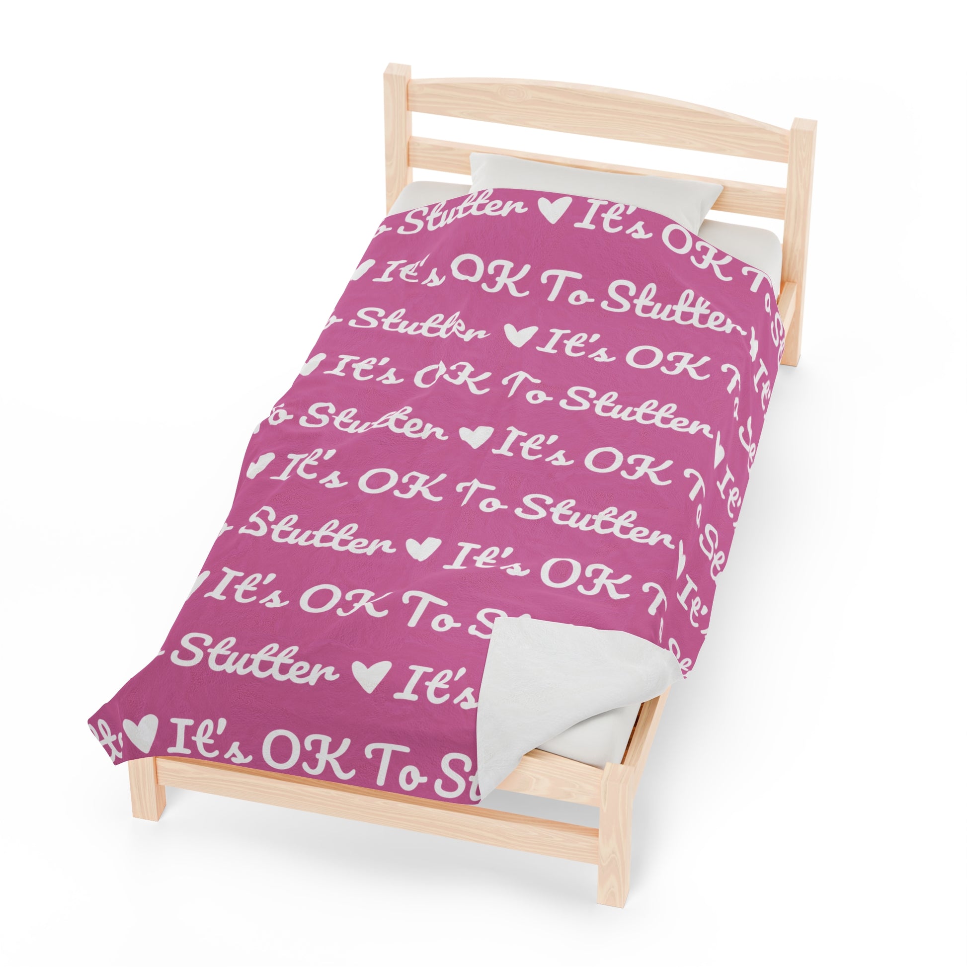 It's OK to Stutter Velveteen Plush Blanket - Multiple Colors