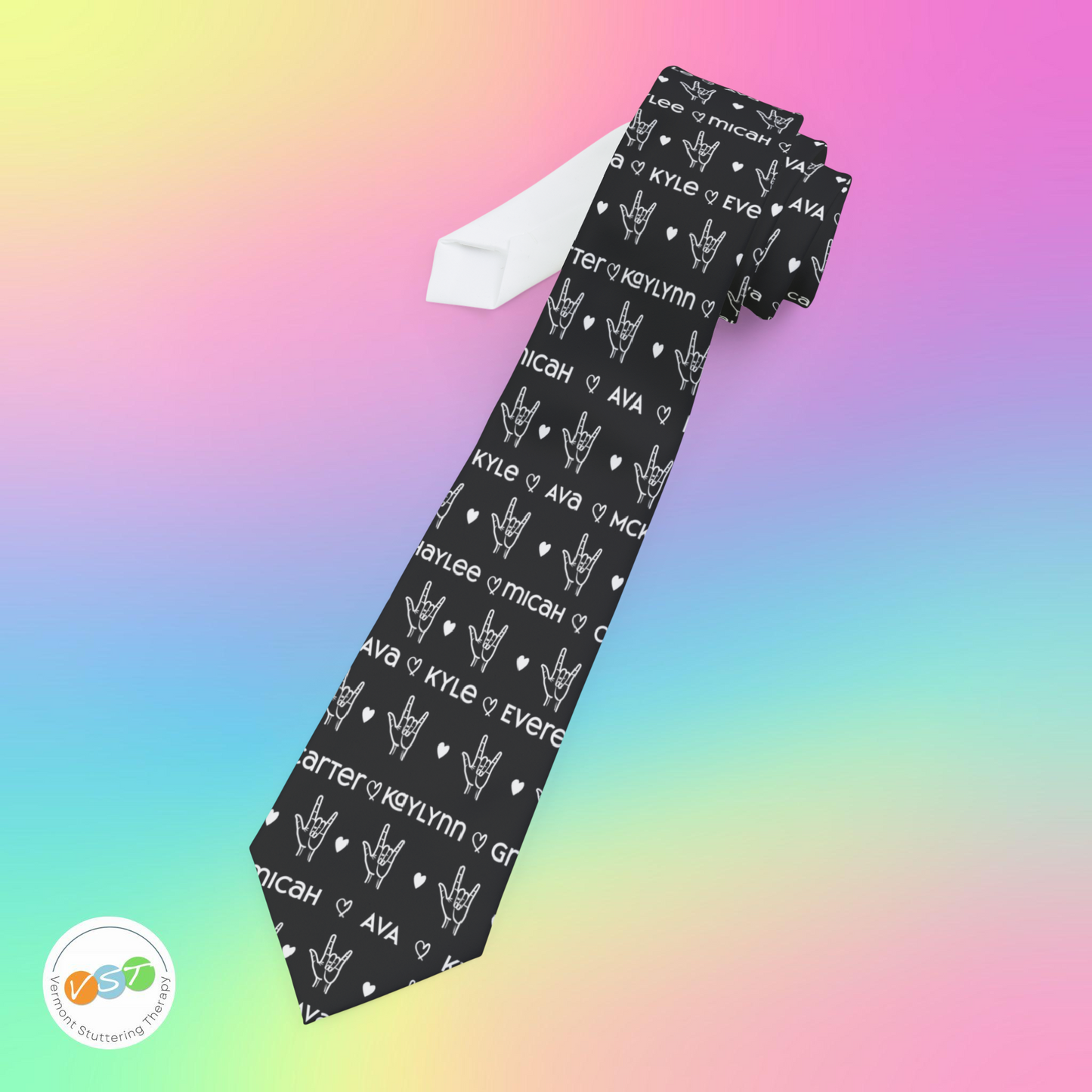 I Love You ASL Father's Day Custom Necktie