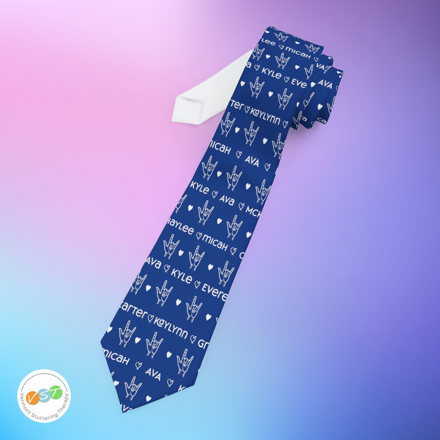 I Love You ASL Father's Day Custom Necktie