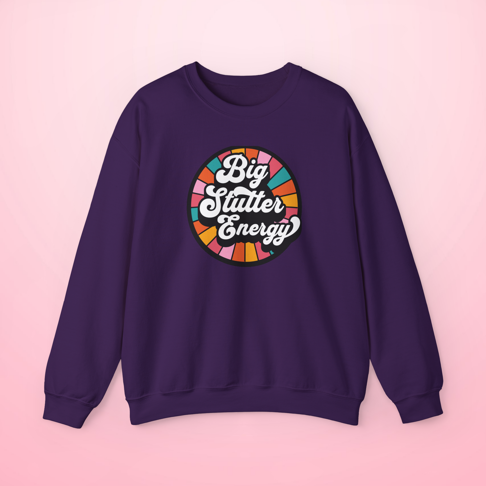 Big Stutter Energy Funny Retro Stuttering Crewneck Sweatshirt