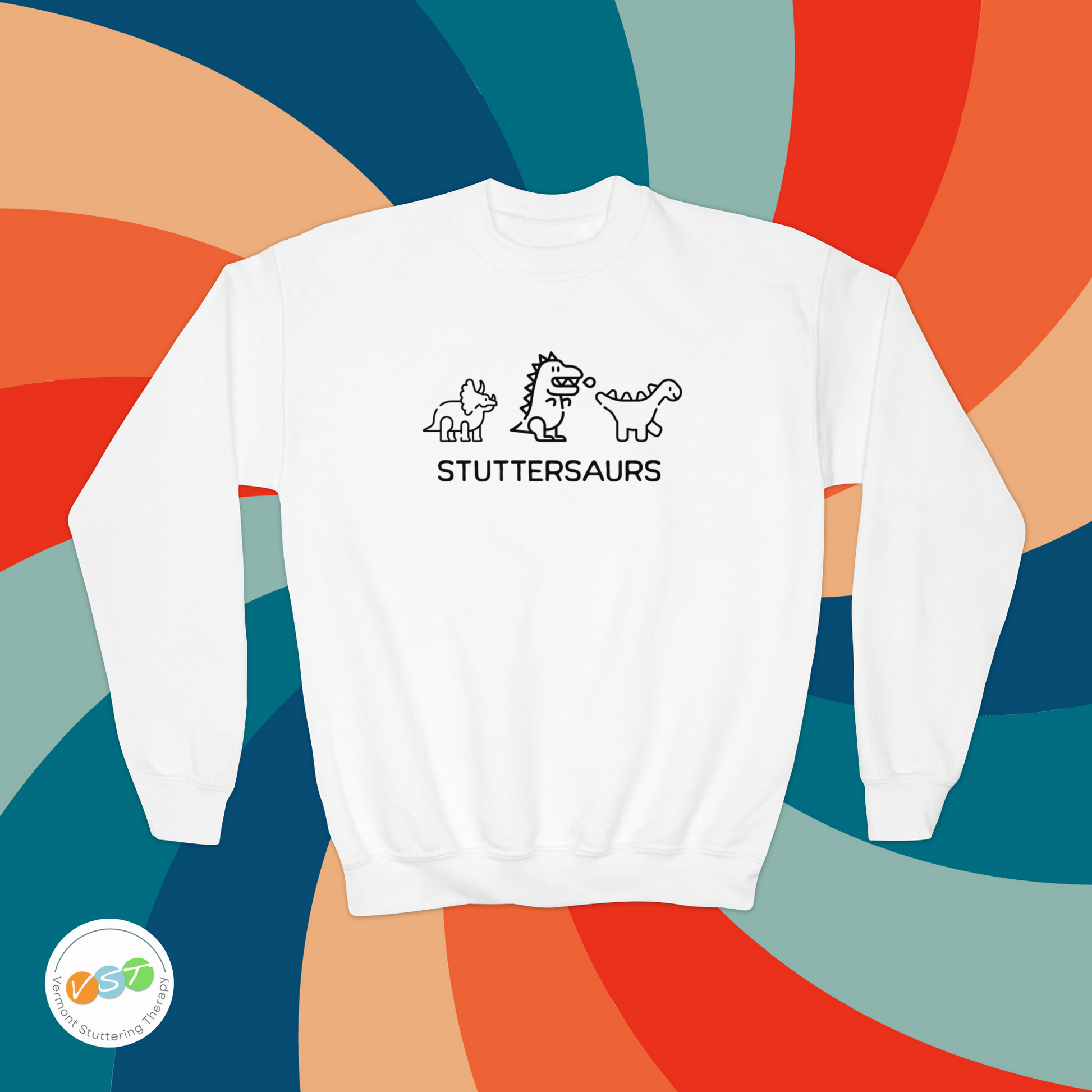 Stuttersaurs Dinosaur Stuttering Sweatshirt - Youth