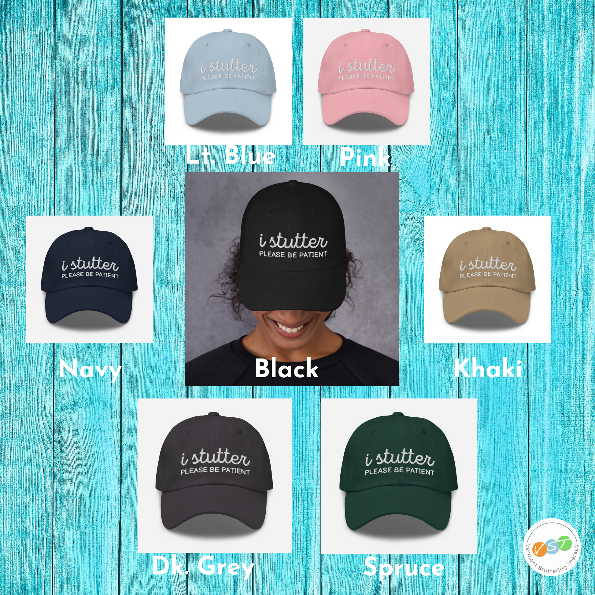 I Stutter Please Be Patient Embroidered Unisex Classic Hat for Person Who Stutters, Self-Disclosure Stuttering Therapy Stutter Awareness Cap