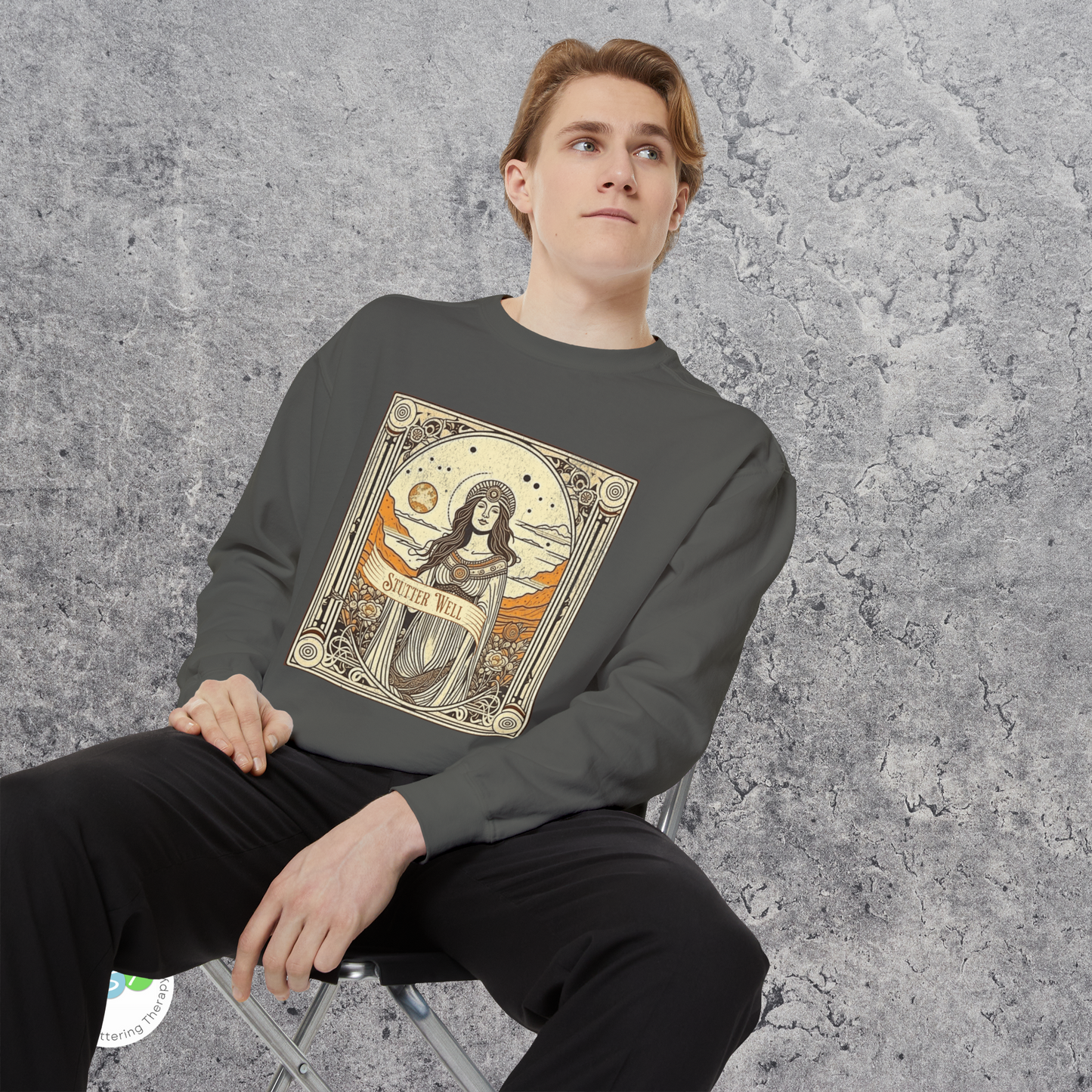 Celestial Tarot Comfort Colors Unisex Stuttering Sweatshirt