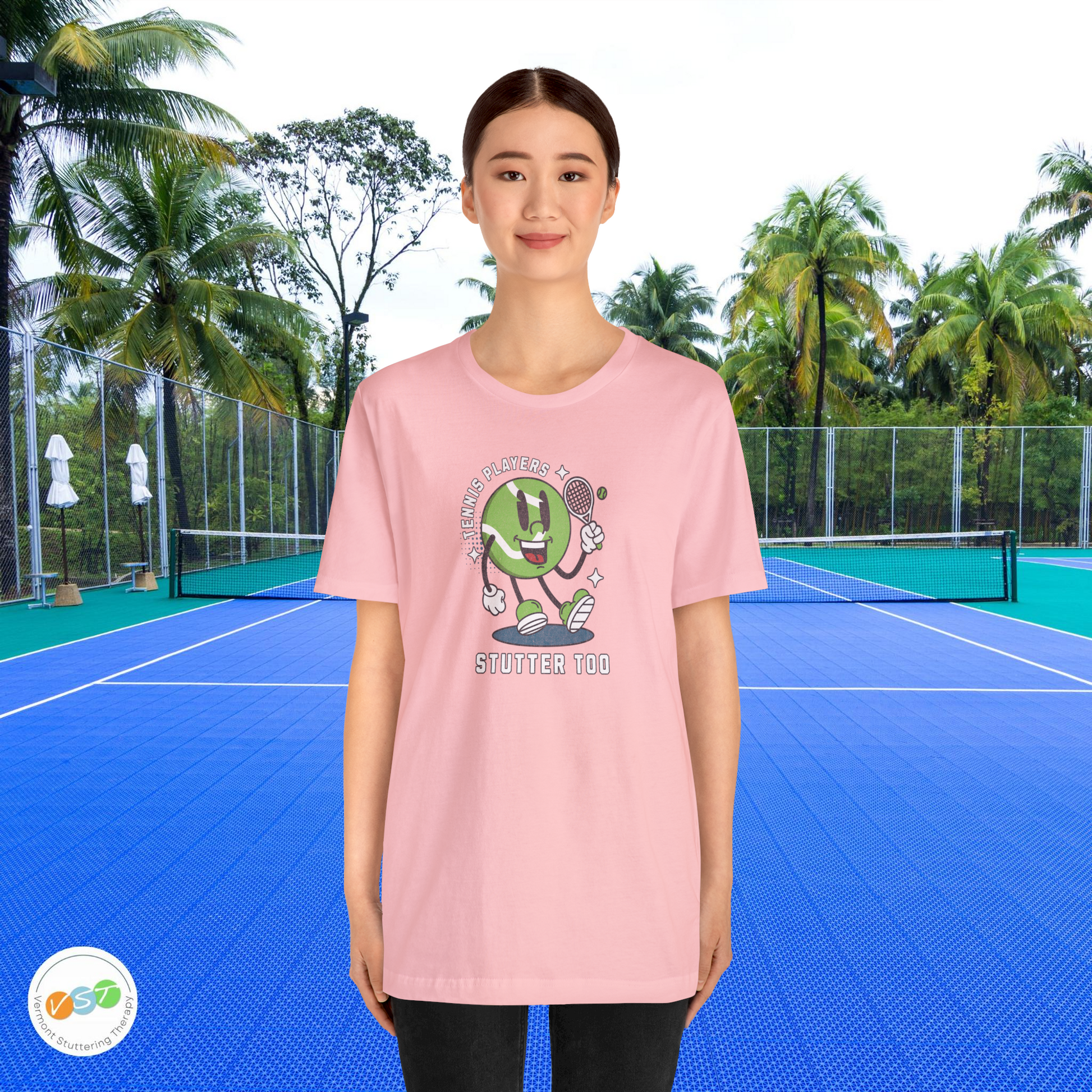 Tennis Players Stutter Too Retro Tennis T-shirt