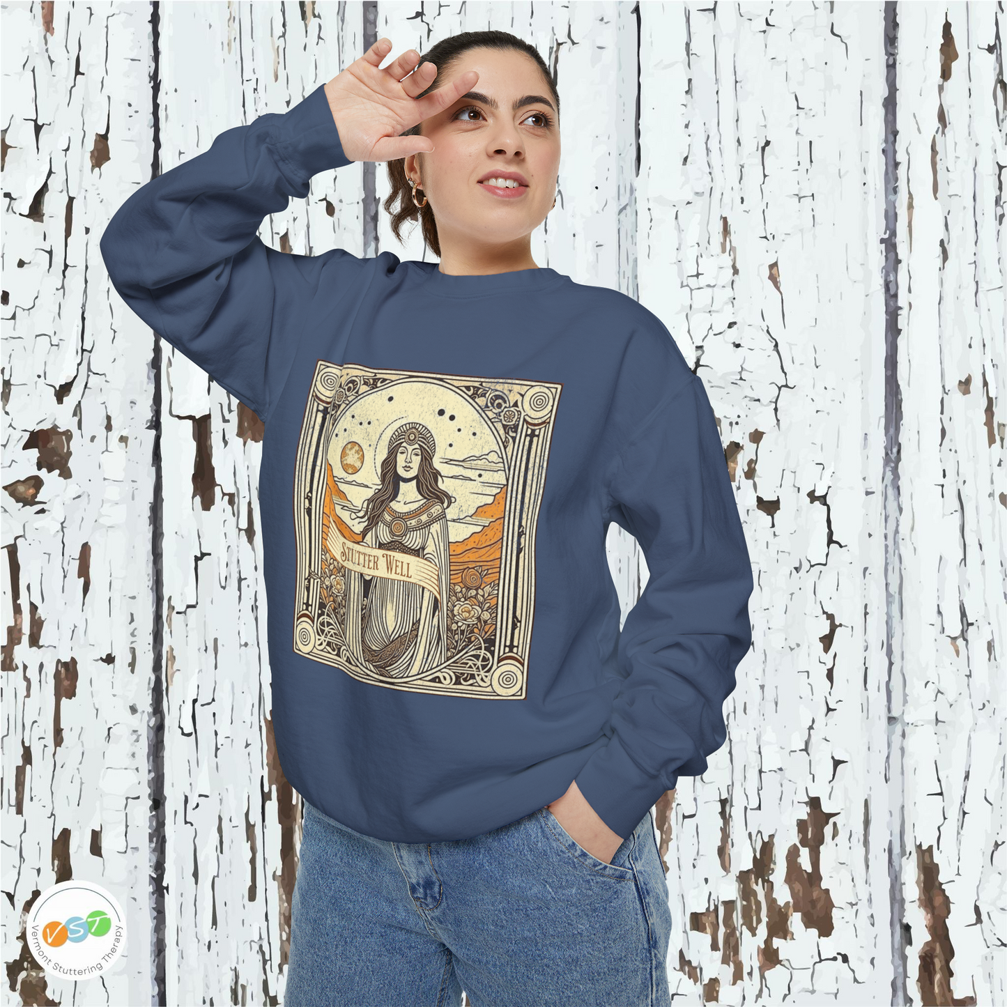 Celestial Tarot Comfort Colors Unisex Stuttering Sweatshirt