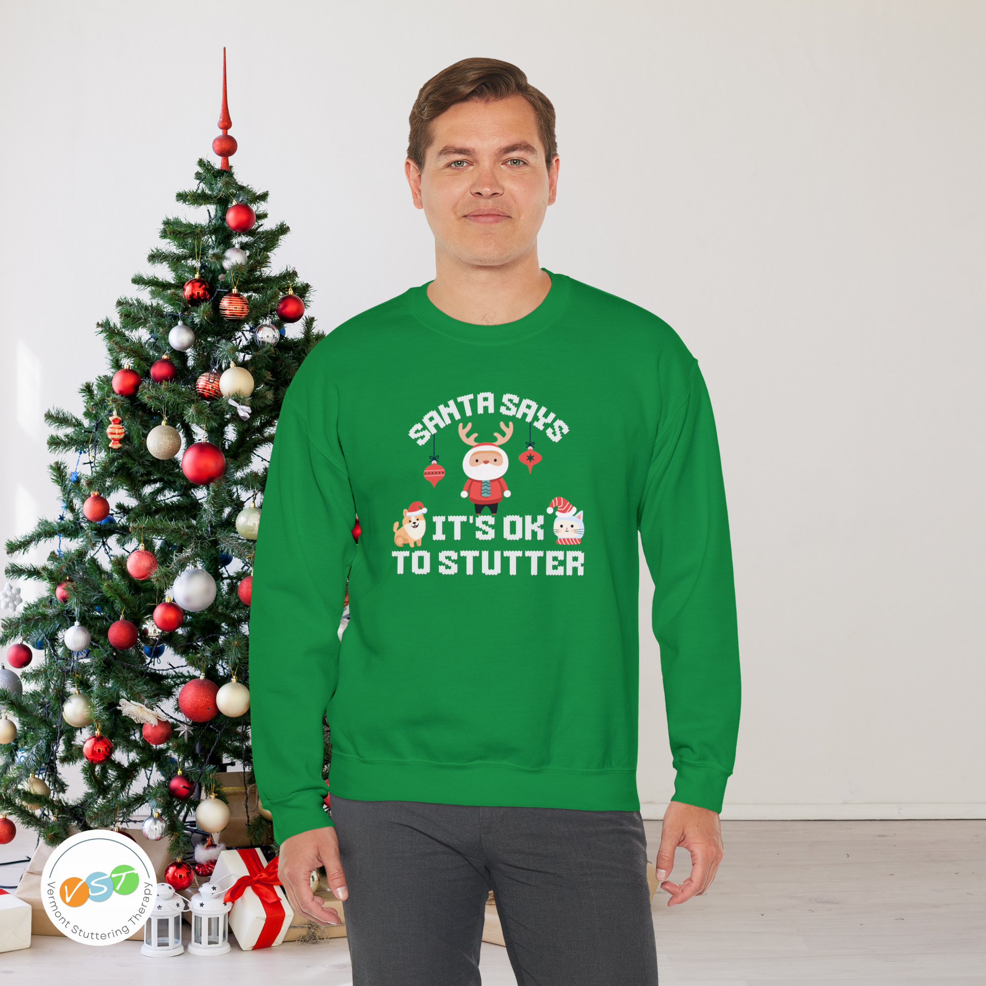 Santa Says It's OK To Stutter Christmas Sweatshirt