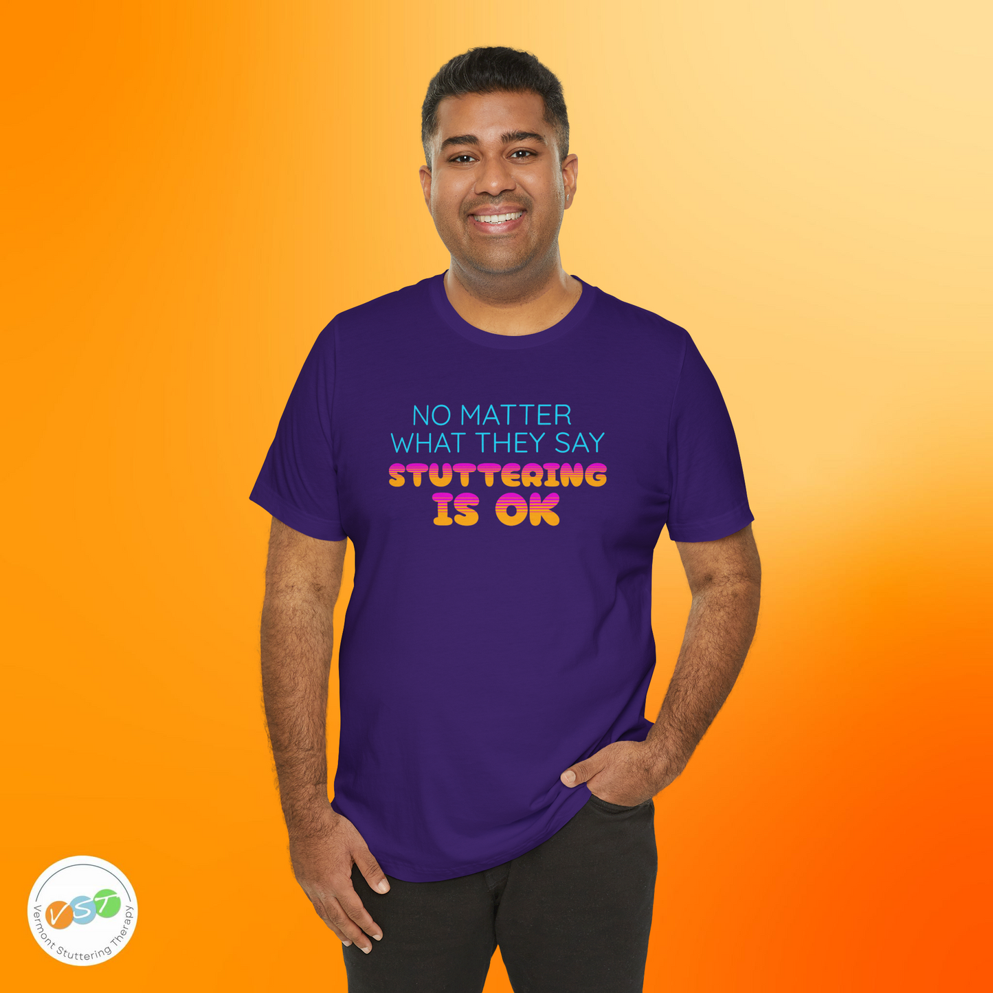 No Matter What They Say Stuttering is OK - Retro Text Stutter TShirt