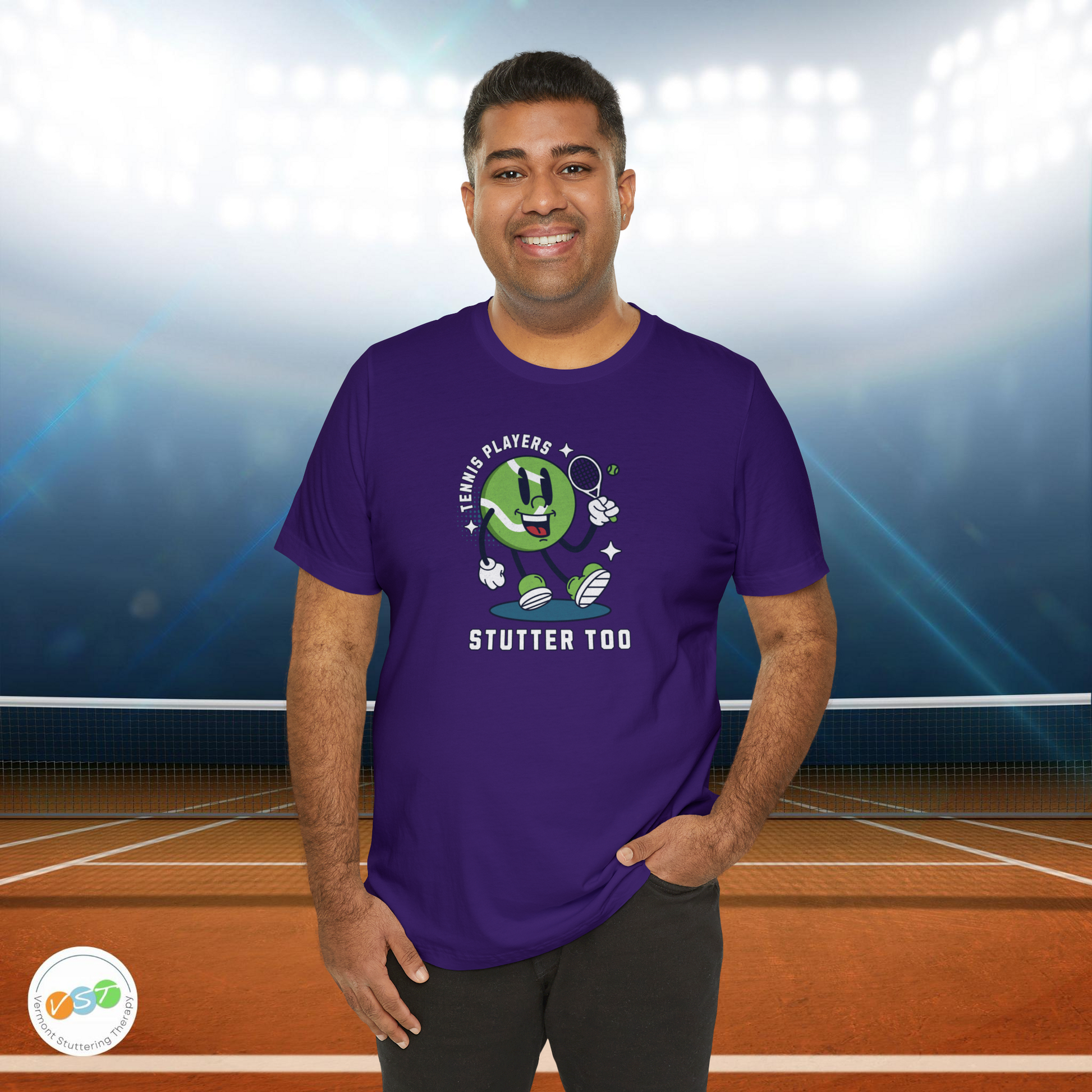 Tennis Players Stutter Too Retro Tennis T-shirt