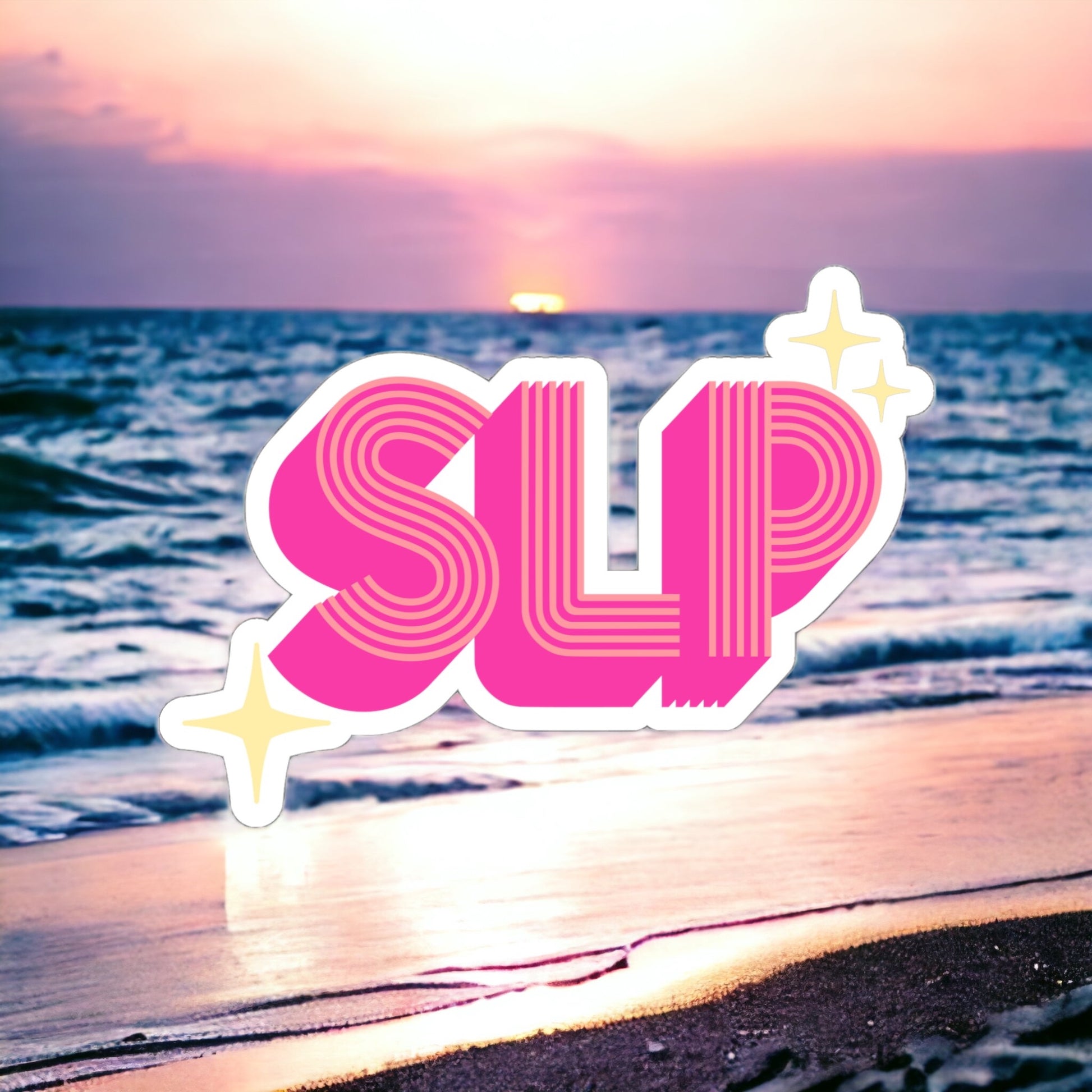 Retro Pink SLP Die-Cut Vinyl Matte Sticker, 2", 3", 4", or 5"