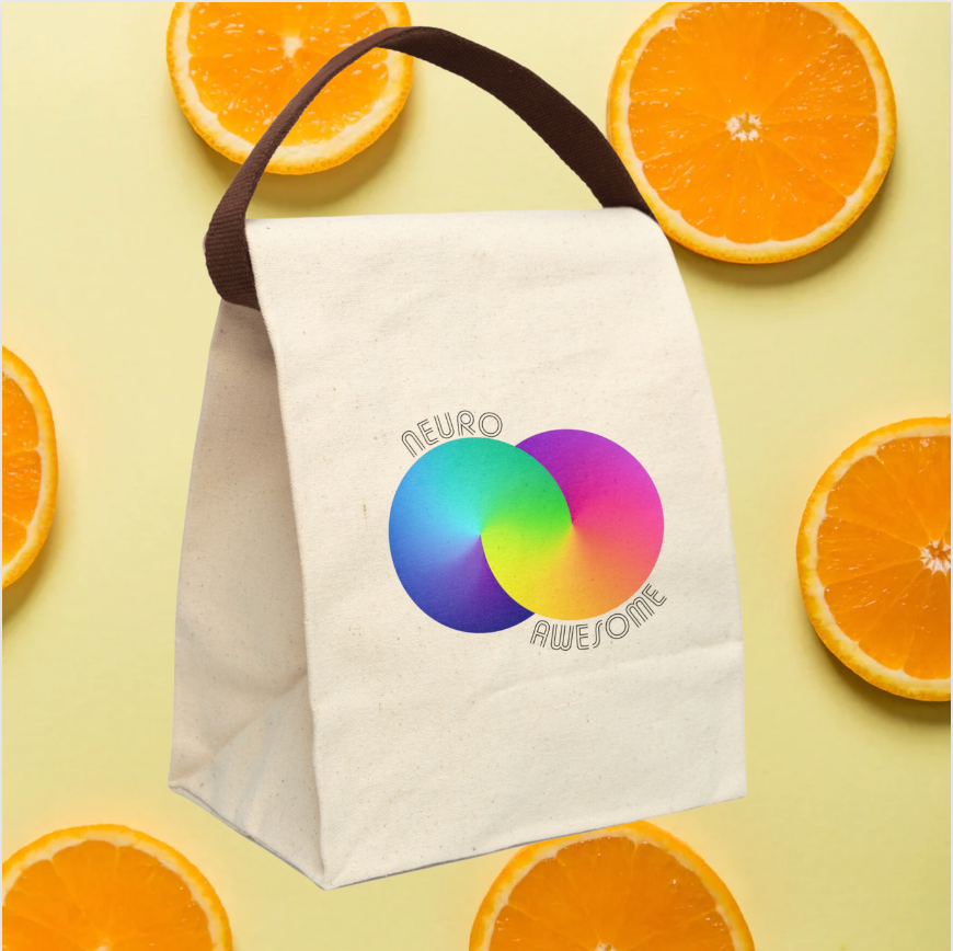 Neuroawesome Rainbow Infinity Canvas Lunch Bag