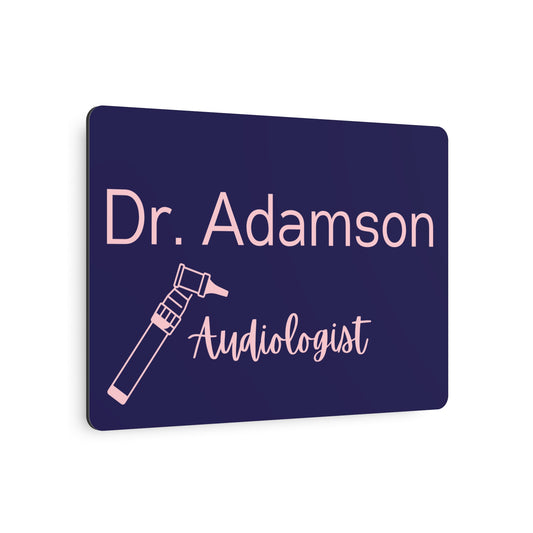 Custom Office Metal Name Plate Gift for Audiologist