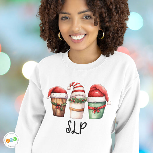 Cute SLP Christmas Coffee Santa Hat Sweatshirt