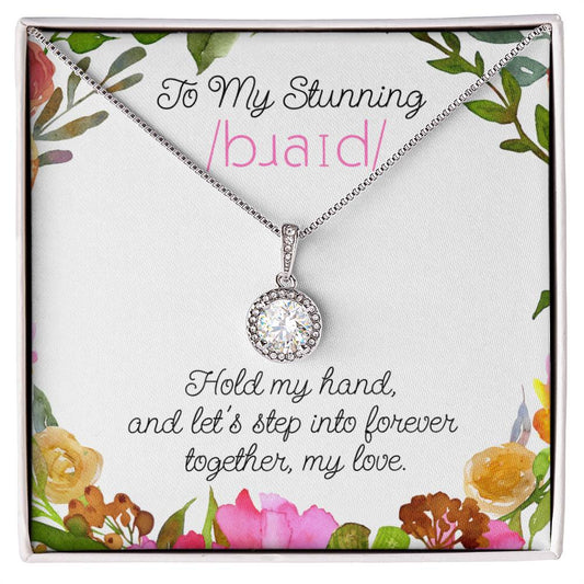 Wedding Day Gift to SLP, SLPA, or Linguist Bride from Groom Eternal Hope Necklace