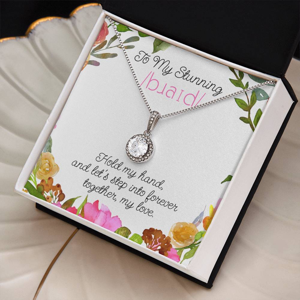 Wedding Day Gift to SLP, SLPA, or Linguist Bride from Groom Eternal Hope Necklace