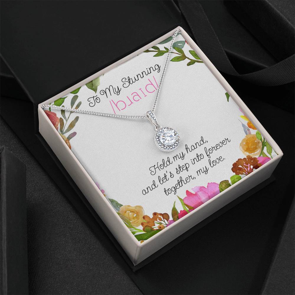 Wedding Day Gift to SLP, SLPA, or Linguist Bride from Groom Eternal Hope Necklace