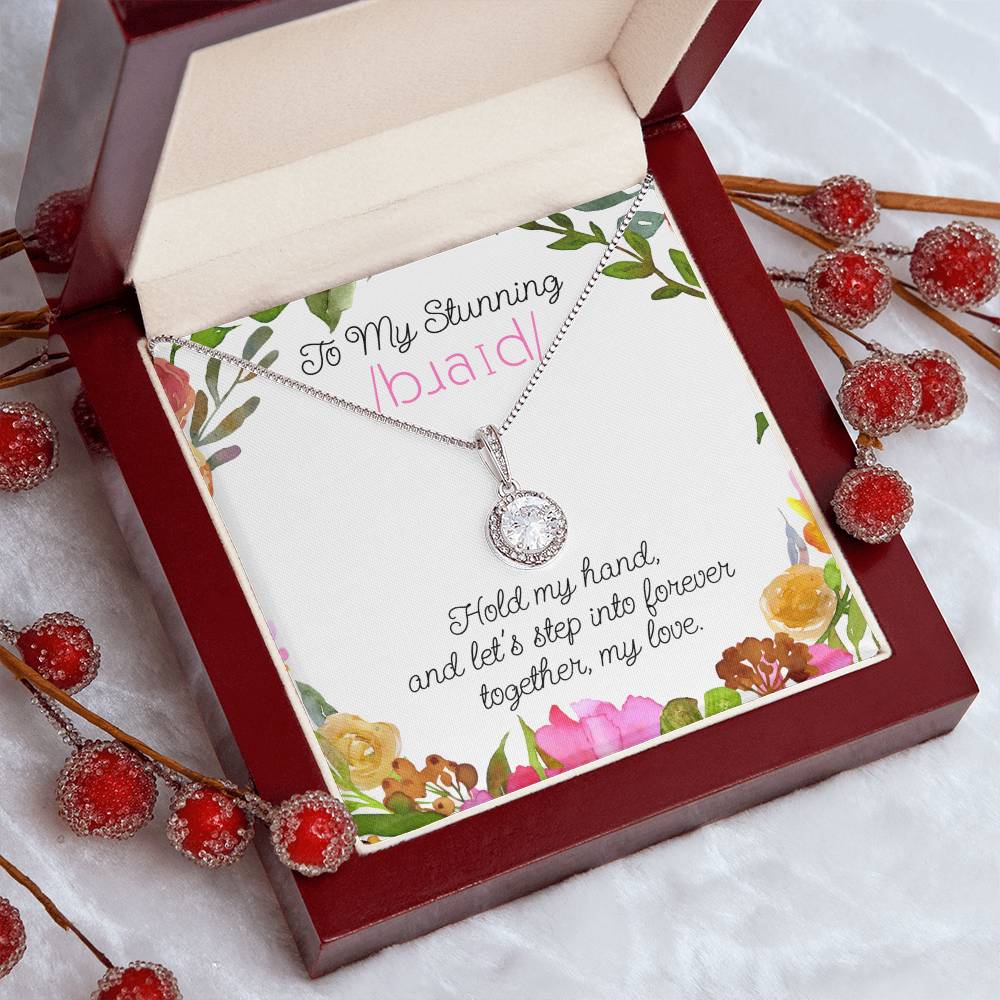 Wedding Day Gift to SLP, SLPA, or Linguist Bride from Groom Eternal Hope Necklace