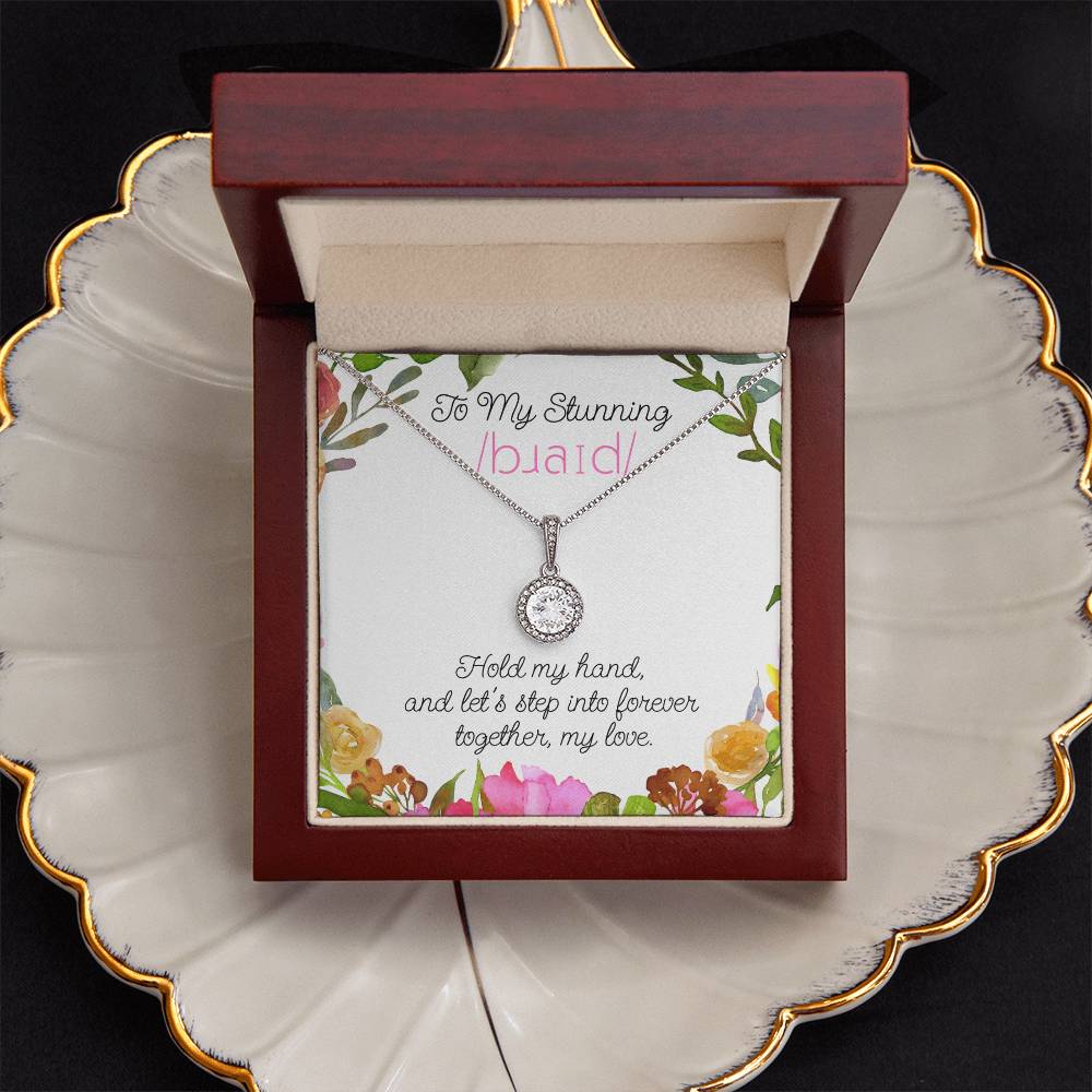 Wedding Day Gift to SLP, SLPA, or Linguist Bride from Groom Eternal Hope Necklace