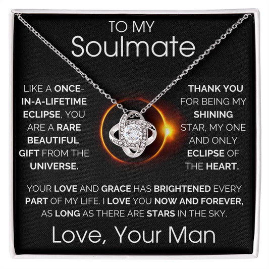 To My Soulmate - Eclipse Love Knot Necklace