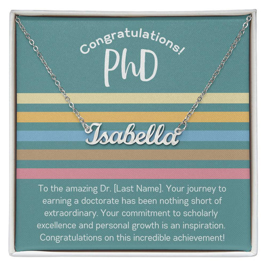 Custom Name Necklace Graduation Gift PhD Graduate Personalized Doctorate Gift