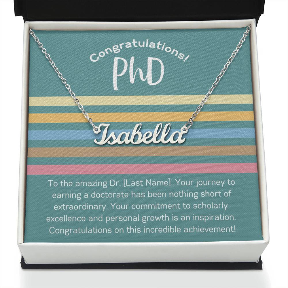 Custom Name Necklace Graduation Gift PhD Graduate Personalized Doctorate Gift