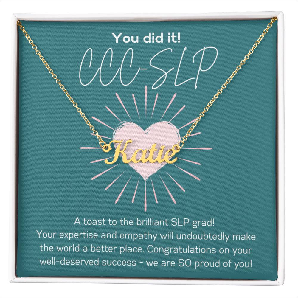 SLP Graduation Gift Custom Name Necklace for Speech-Language Pathology Graduate