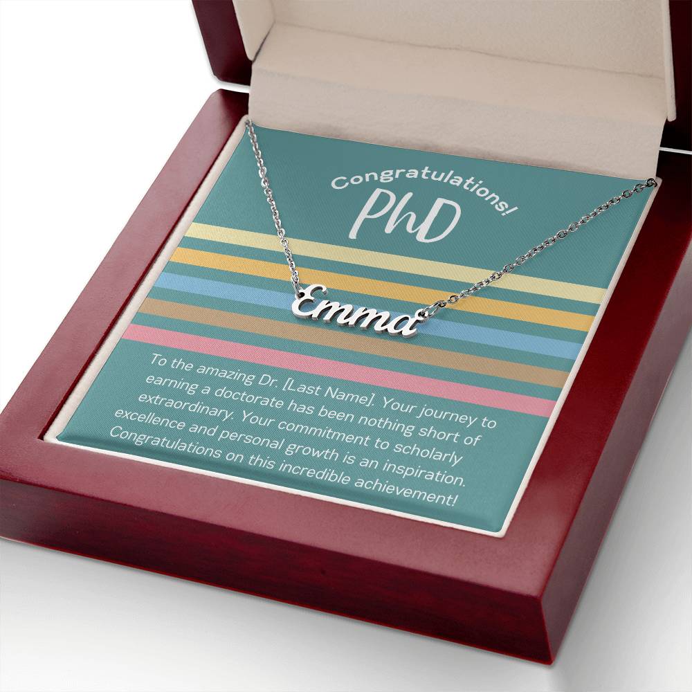 Custom Name Necklace Graduation Gift PhD Graduate Personalized Doctorate Gift