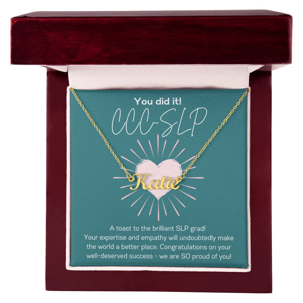 SLP Graduation Gift Custom Name Necklace for Speech-Language Pathology Graduate