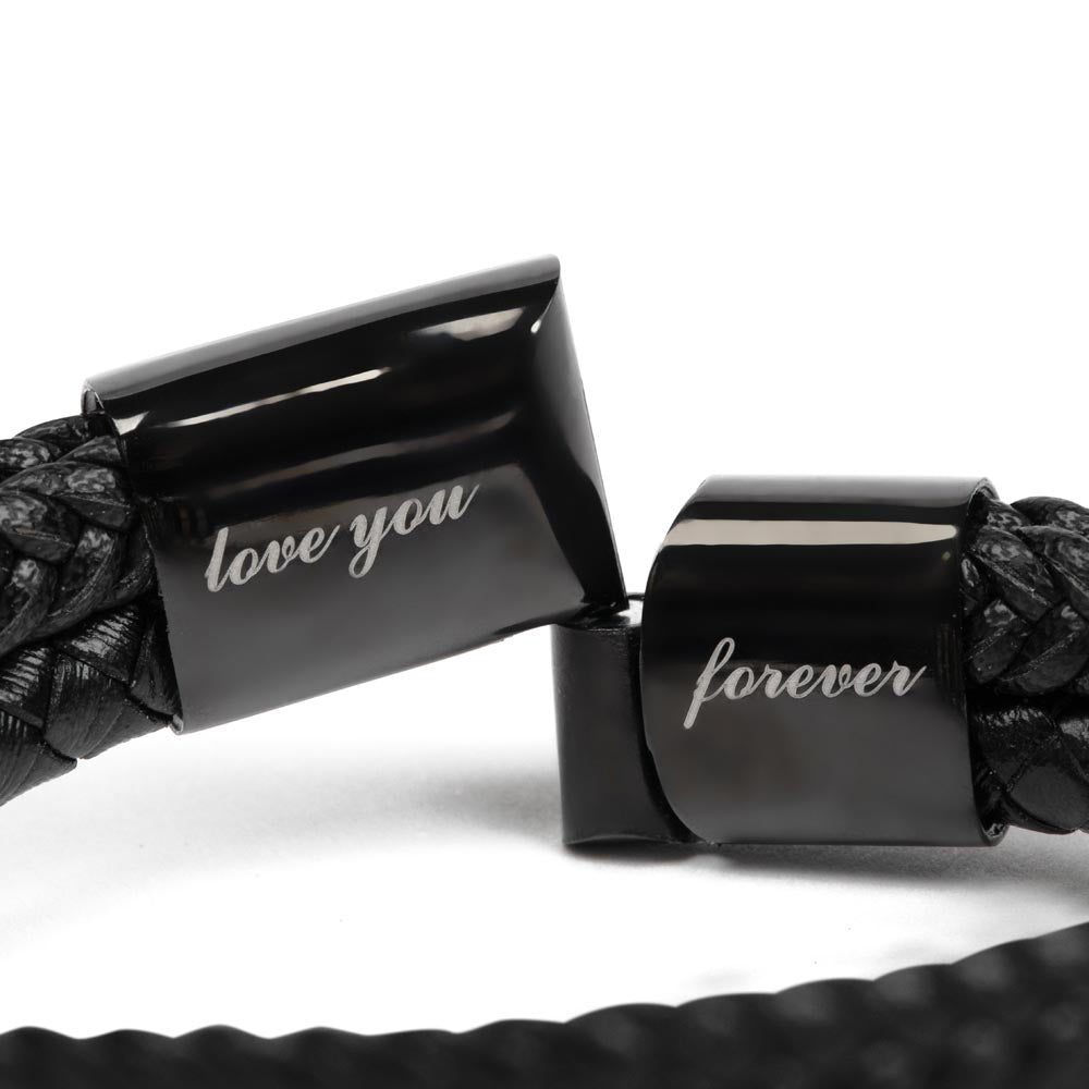 Father's Day Gift to Hero Dad from Son - Love You Forever Braided Bracelet