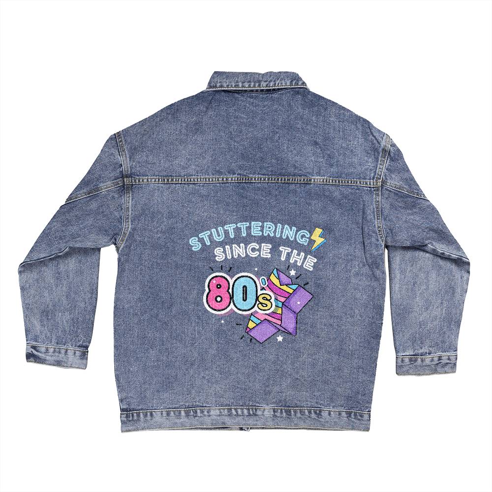 Stuttering Since the 80s - Oversized Women's Printed Jean Jacket