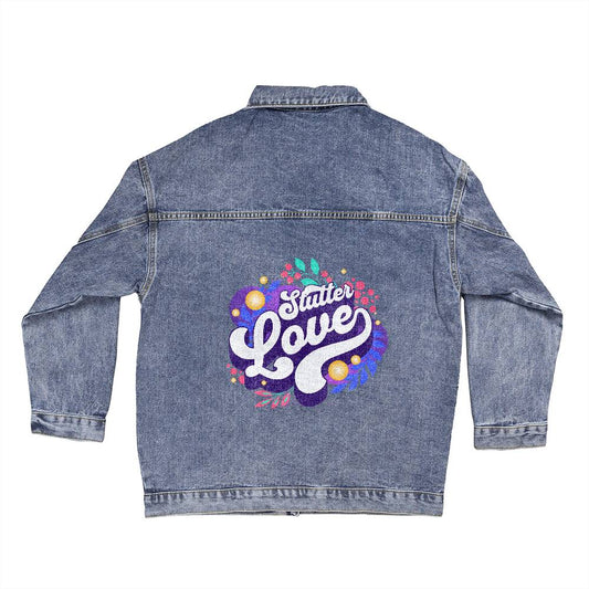Stutter Love Retro Women's Oversized Jean Jacket