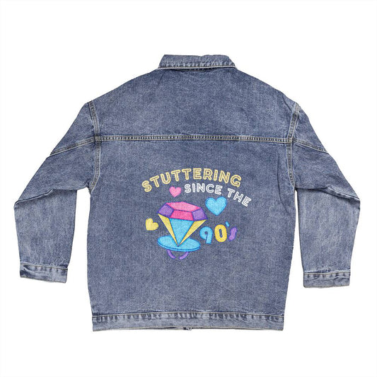 Stuttering Since the 90s Ring Pop - Women's Oversized Jean Jacket