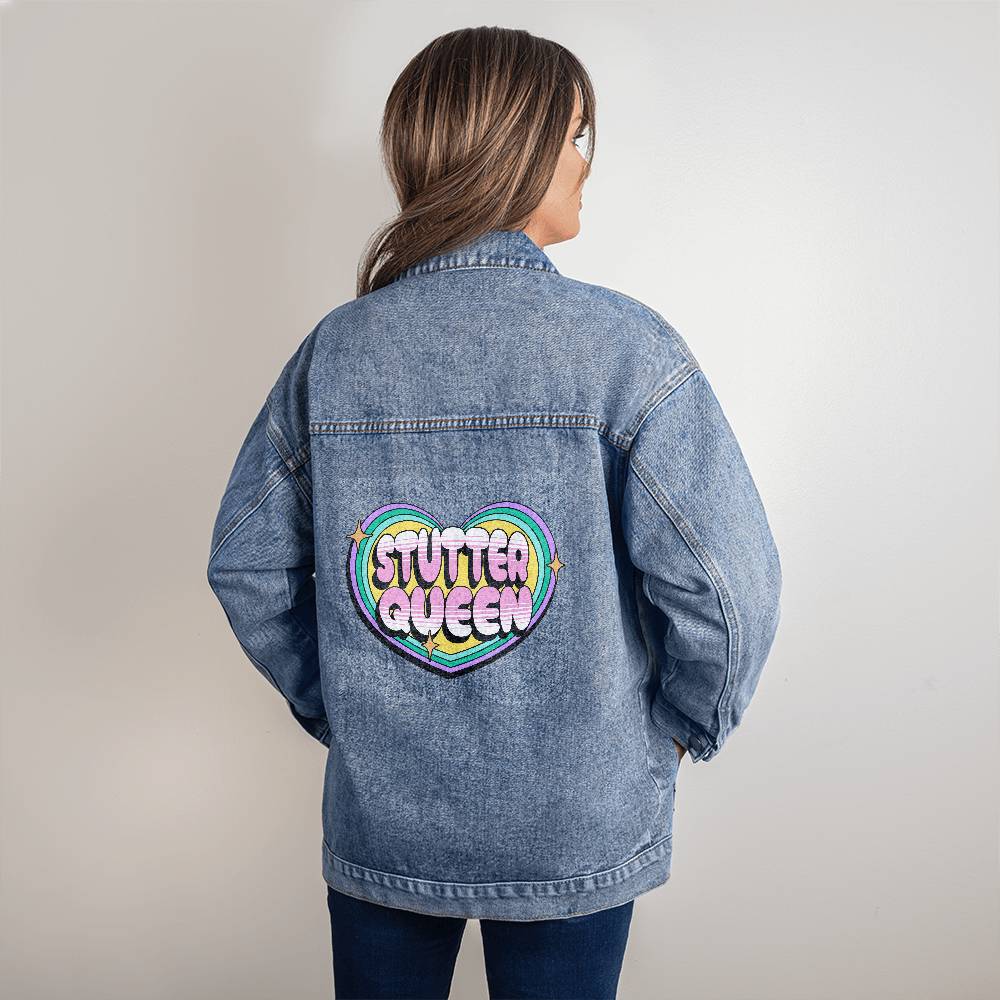 Stutter Queen 90s Oversized Women's Jean Jacket