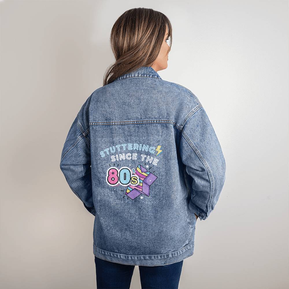 Stuttering Since the 80s - Oversized Women's Printed Jean Jacket