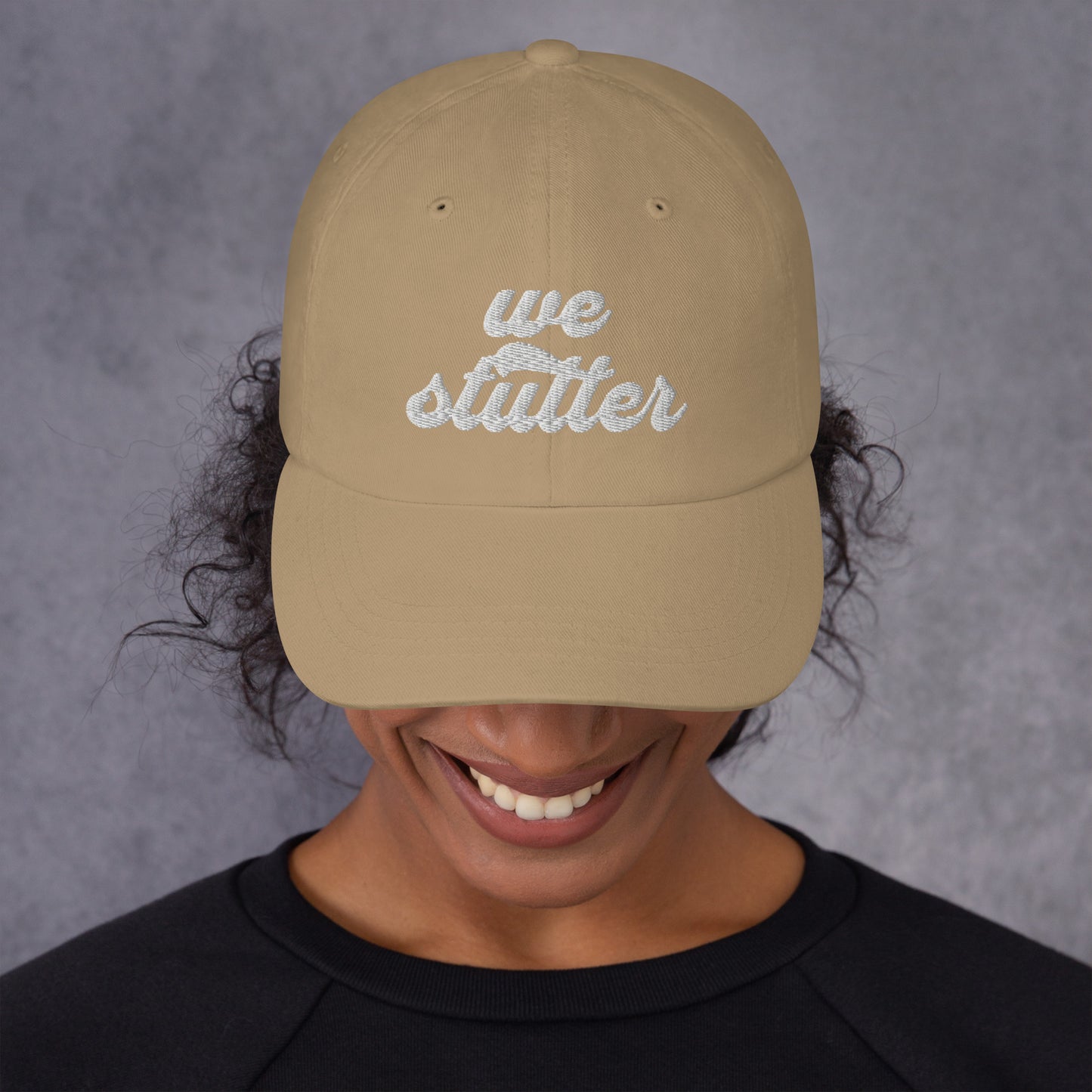 Show your solidarity with Team Stuttering at the National Stuttering Association (NSA) Conference 2024 in St. Louis with this funky retro "We Stutter" embroidered "dad hat"!  ⭐Permission Granted to use National Stuttering Association Logos and Slogans April 17, 2024  A portion of the proceeds will go towards National Stuttering Association (NSA) support groups - thanks for supporting the Normalize Stuttering movement!