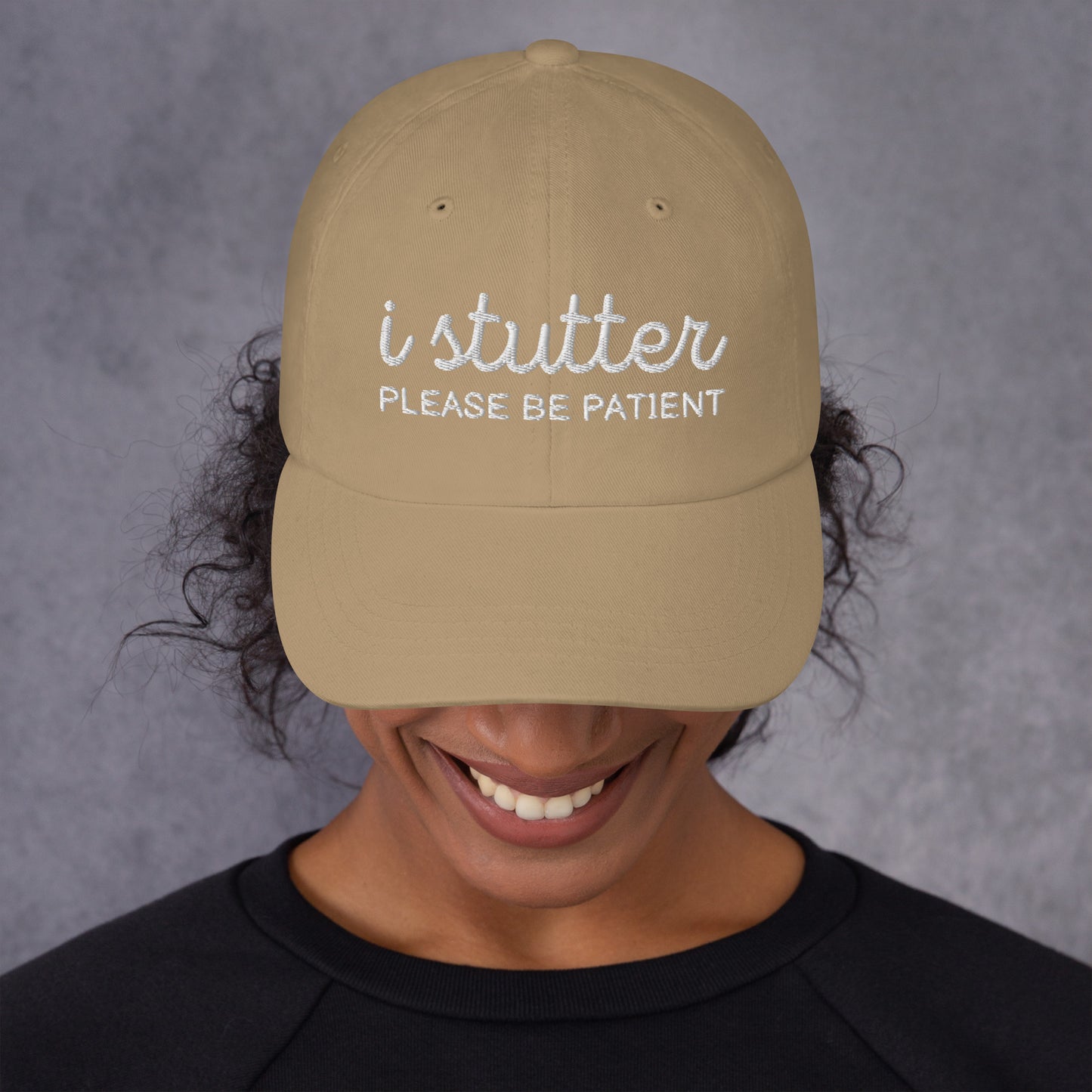 I Stutter Please Be Patient Embroidered Unisex Classic Hat for Person Who Stutters, Self-Disclosure Stuttering Therapy Stutter Awareness Cap