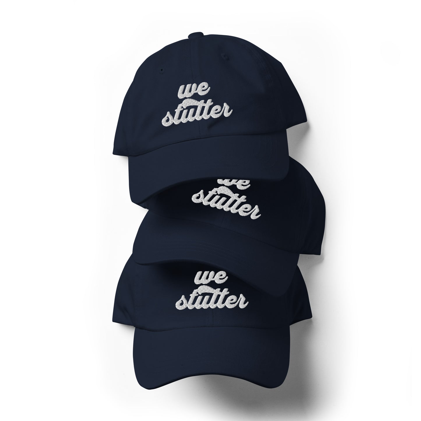 Show your solidarity with Team Stuttering at the National Stuttering Association (NSA) Conference 2024 in St. Louis with this funky retro "We Stutter" embroidered "dad hat"!  ⭐Permission Granted to use National Stuttering Association Logos and Slogans April 17, 2024  A portion of the proceeds will go towards National Stuttering Association (NSA) support groups - thanks for supporting the Normalize Stuttering movement!