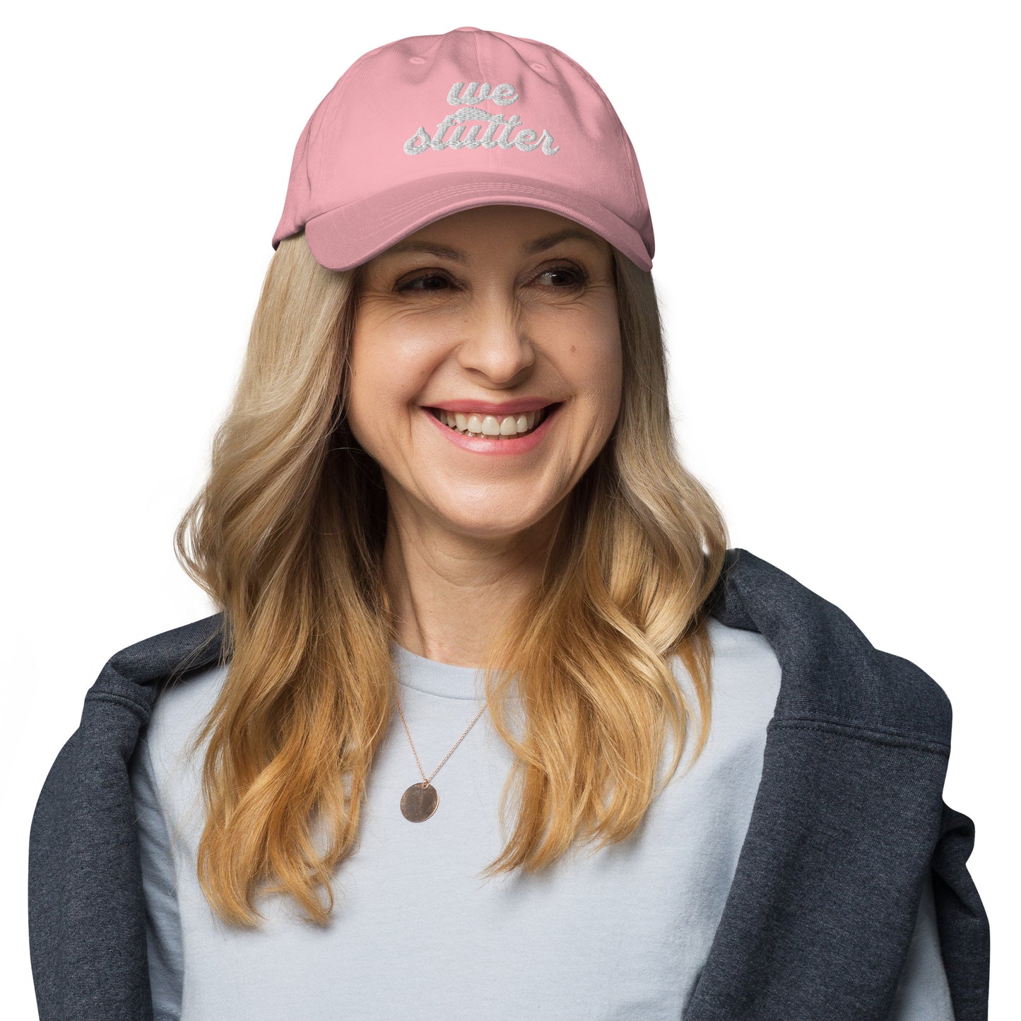 Show your solidarity with Team Stuttering at the National Stuttering Association (NSA) Conference 2024 in St. Louis with this funky retro "We Stutter" embroidered "dad hat"!  ⭐Permission Granted to use National Stuttering Association Logos and Slogans April 17, 2024  A portion of the proceeds will go towards National Stuttering Association (NSA) support groups - thanks for supporting the Normalize Stuttering movement!