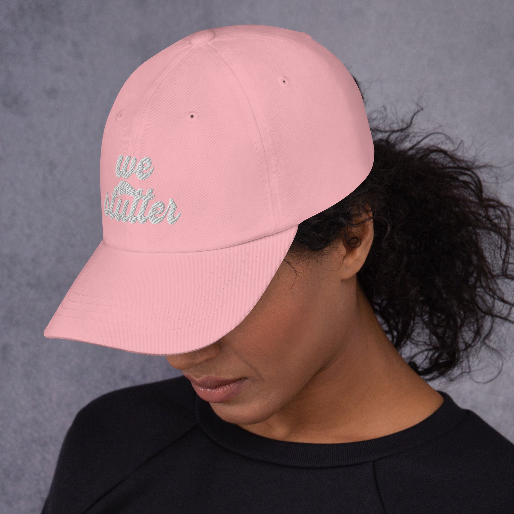 Show your solidarity with Team Stuttering at the National Stuttering Association (NSA) Conference 2024 in St. Louis with this funky retro "We Stutter" embroidered "dad hat"!  ⭐Permission Granted to use National Stuttering Association Logos and Slogans April 17, 2024  A portion of the proceeds will go towards National Stuttering Association (NSA) support groups - thanks for supporting the Normalize Stuttering movement!