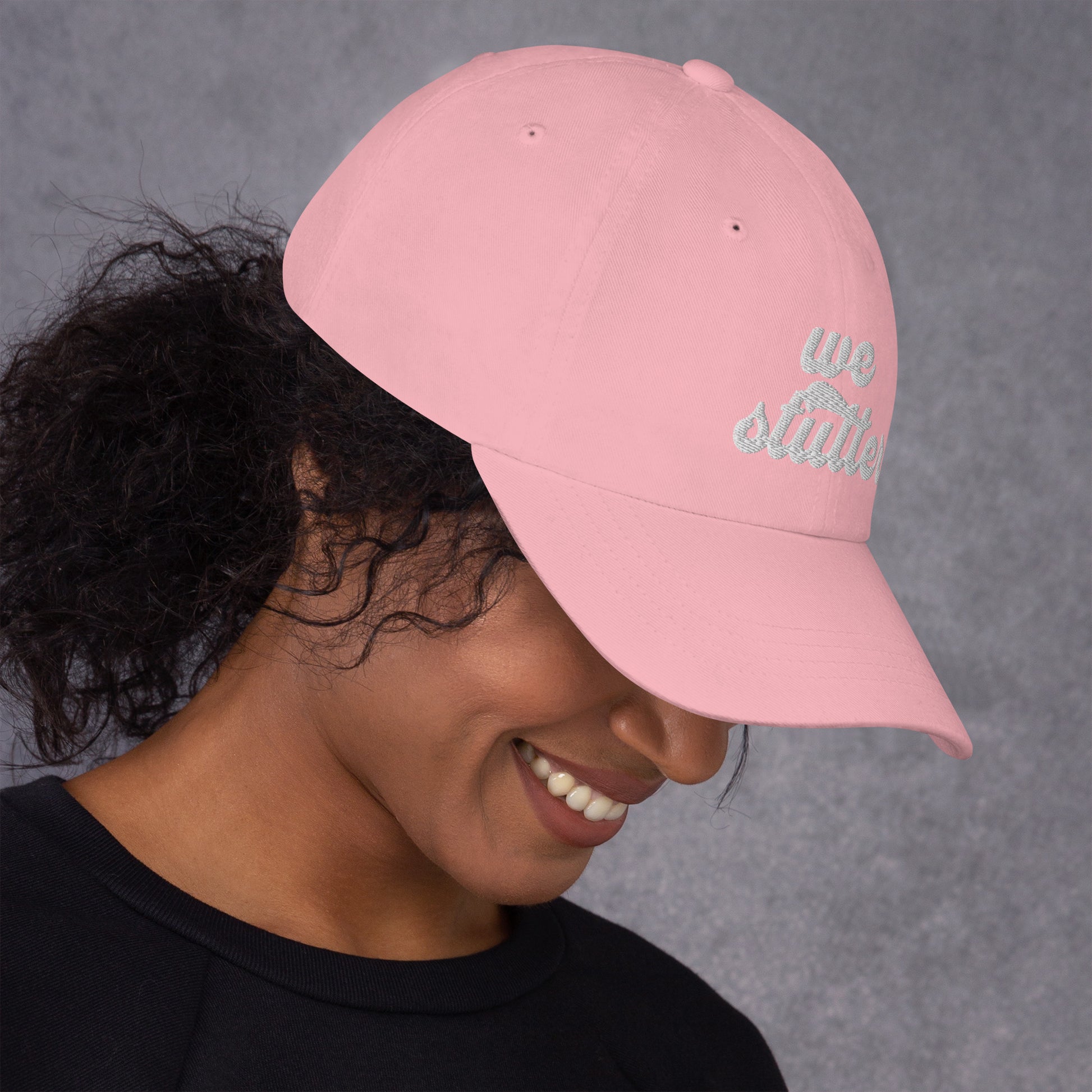 Show your solidarity with Team Stuttering at the National Stuttering Association (NSA) Conference 2024 in St. Louis with this funky retro "We Stutter" embroidered "dad hat"!  ⭐Permission Granted to use National Stuttering Association Logos and Slogans April 17, 2024  A portion of the proceeds will go towards National Stuttering Association (NSA) support groups - thanks for supporting the Normalize Stuttering movement!