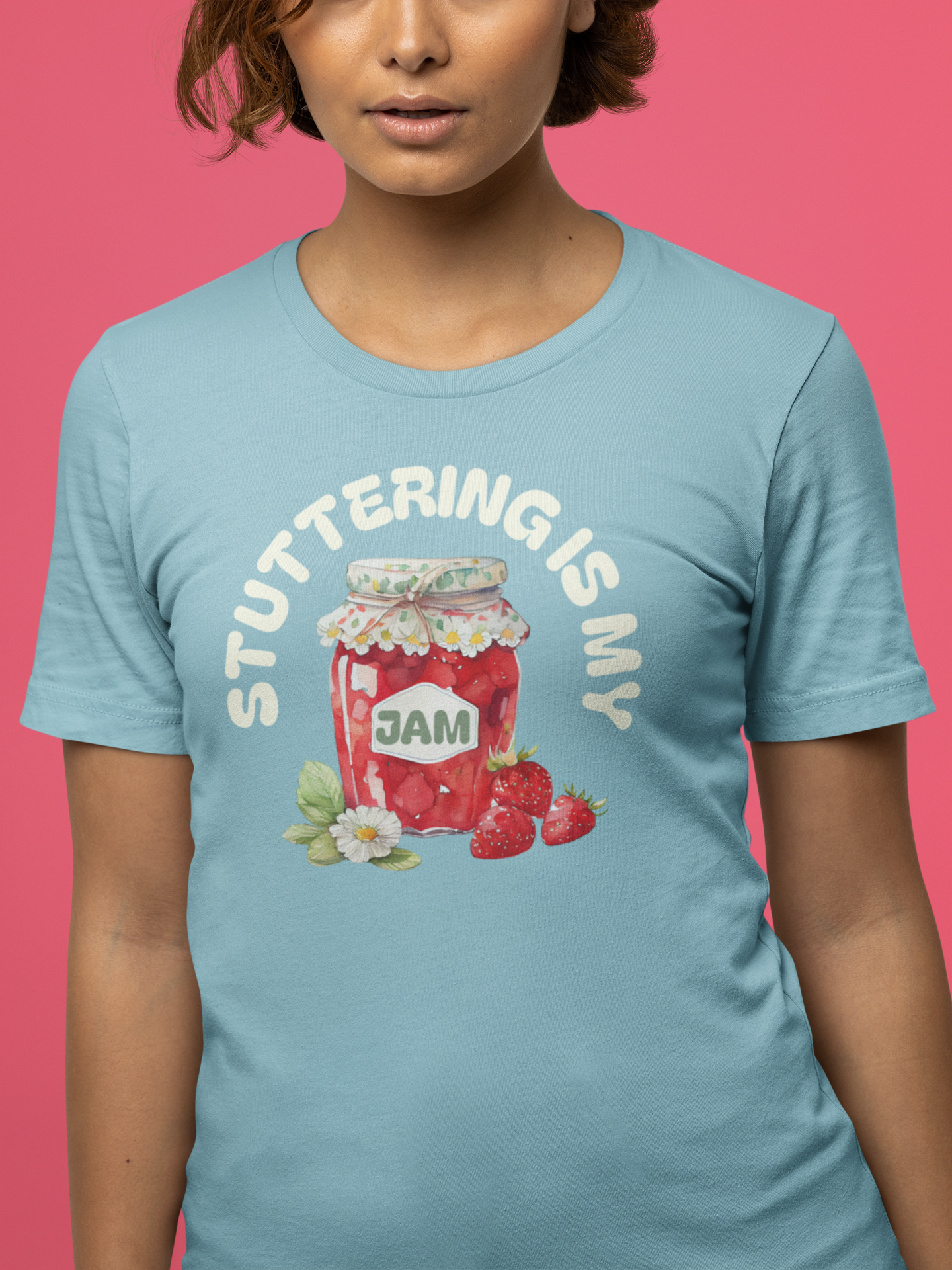 Stuttering is My Jam Shirt for Person Who Stutters, Cute Strawberry Stuttering Awareness Jam Shirt for PWS