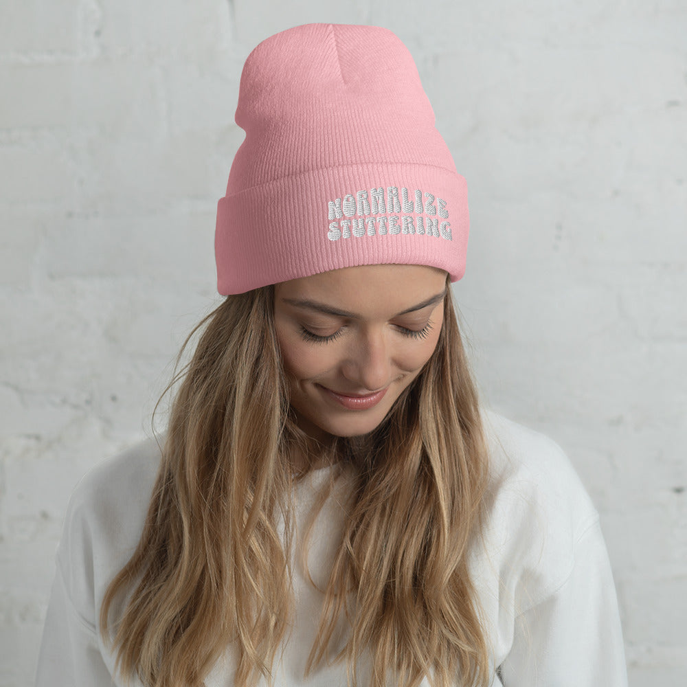 Normalize Stuttering Retro Cuffed Beanie