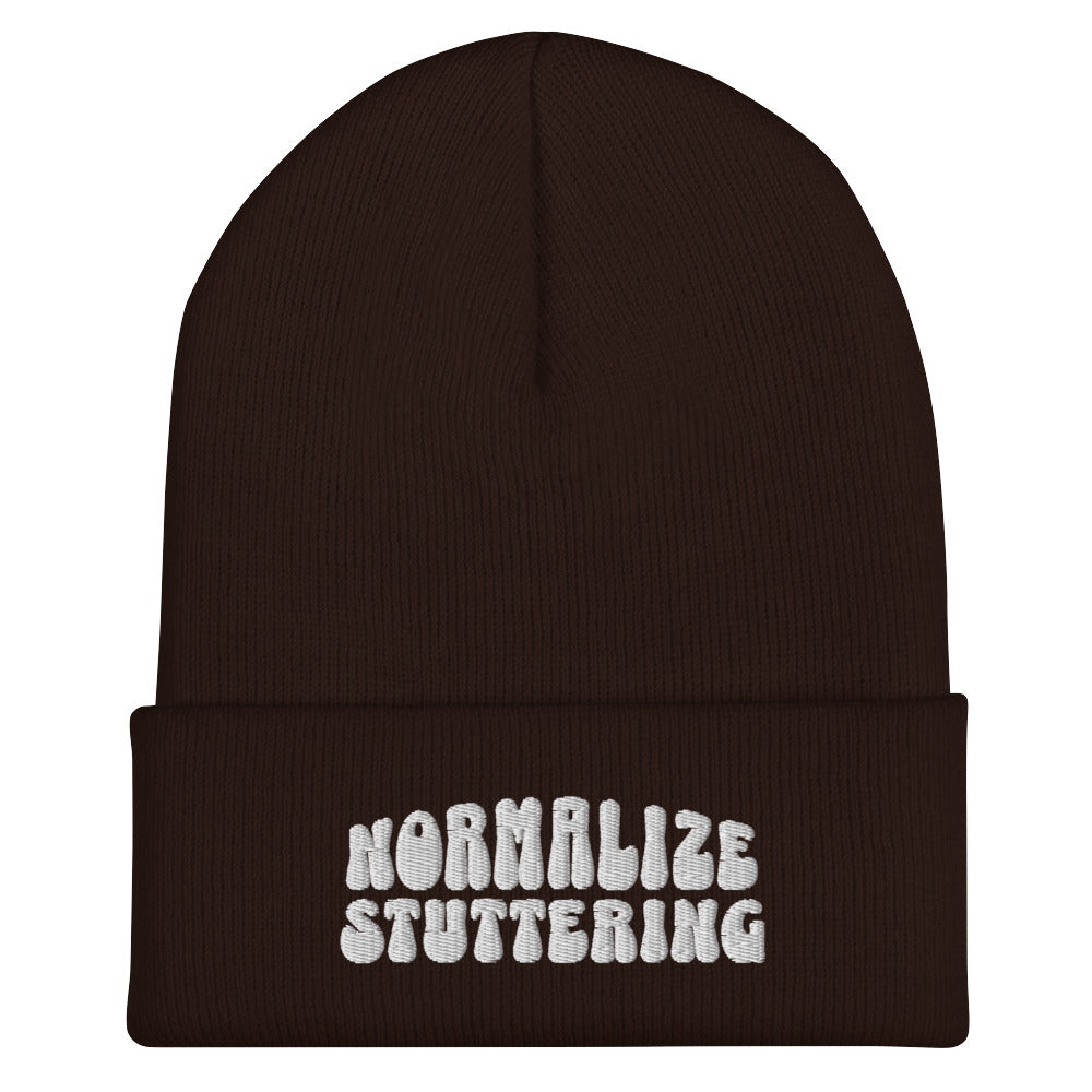 Normalize Stuttering Retro Cuffed Beanie