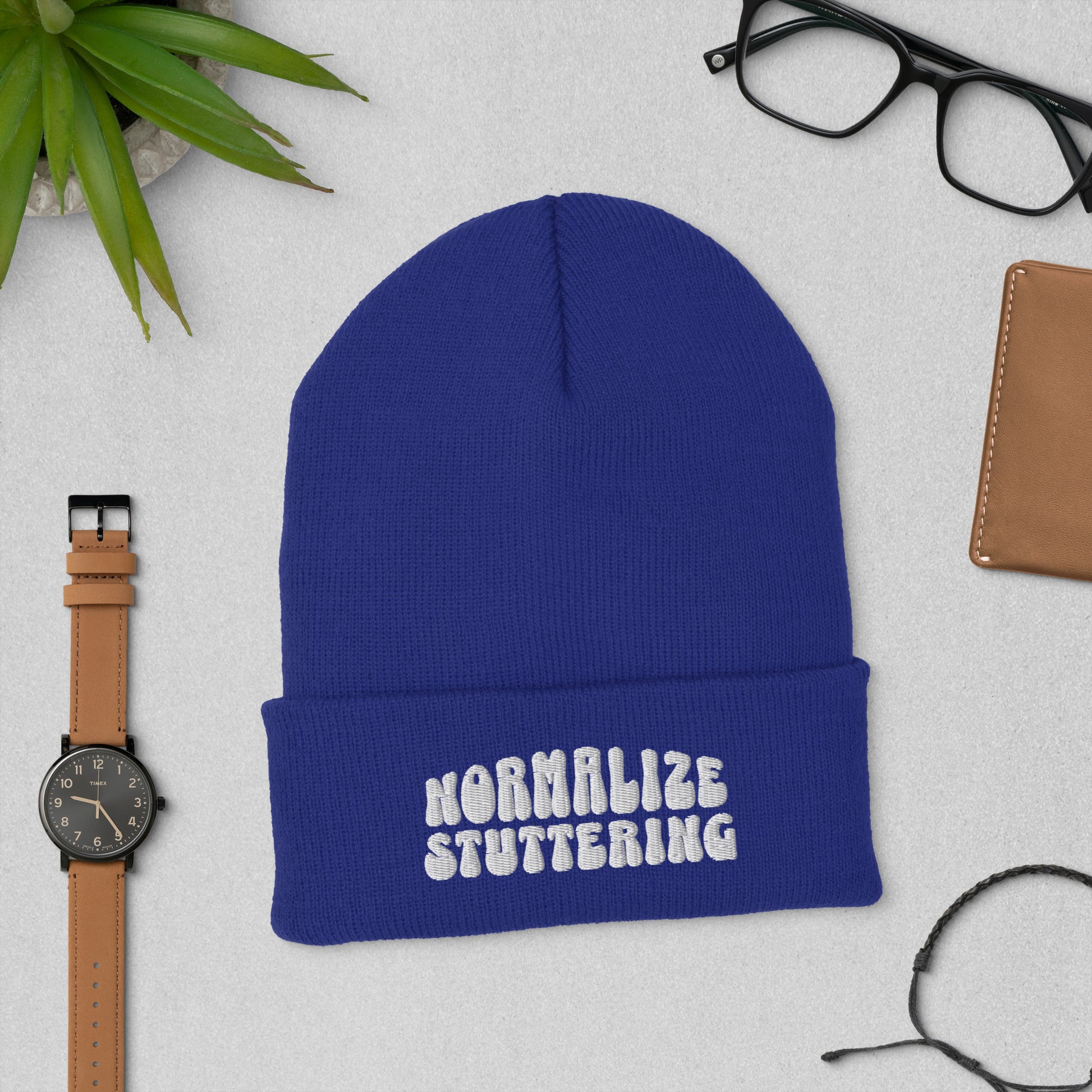 Normalize Stuttering Retro Cuffed Beanie