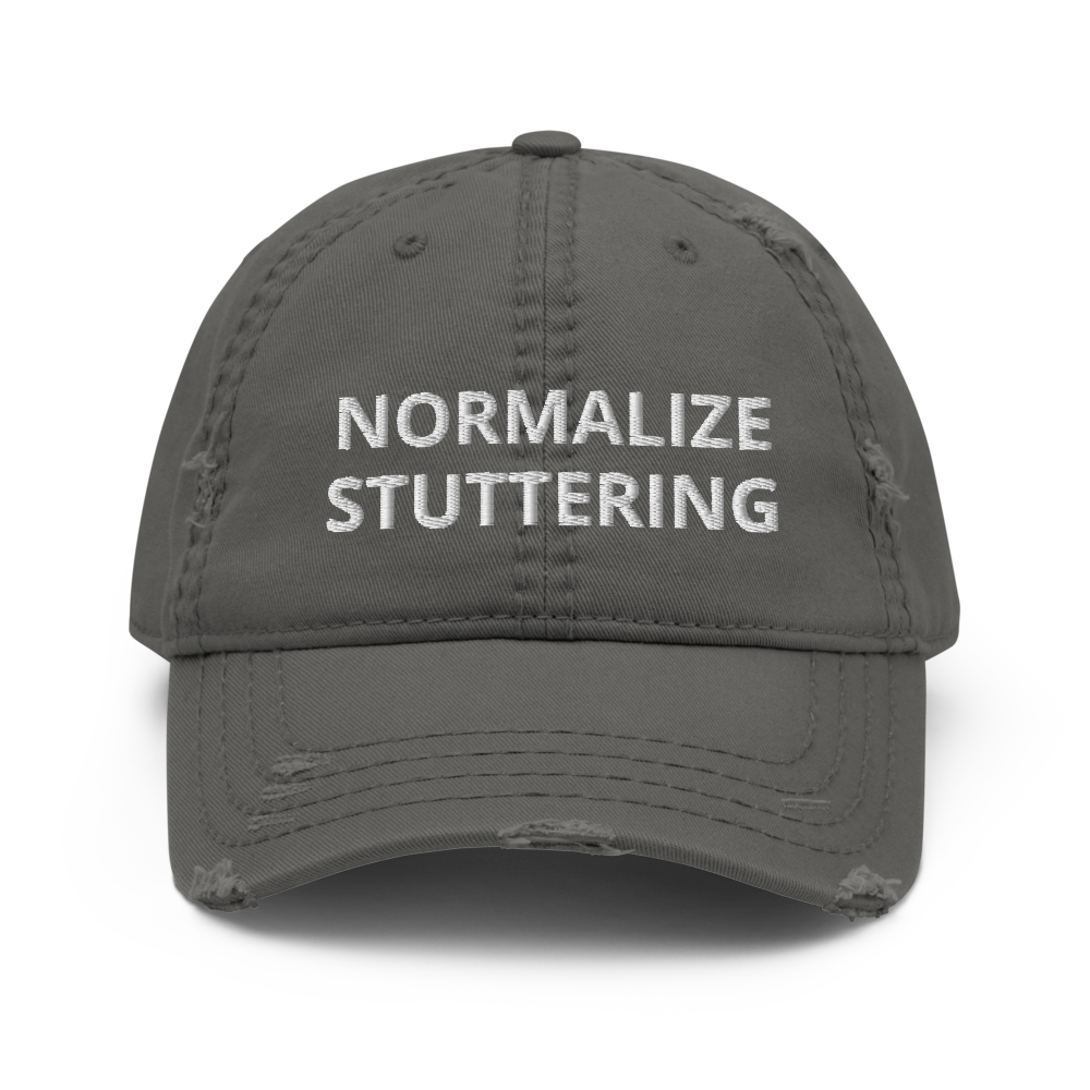 Normalize Stuttering Embroidered Distressed Dad Hat