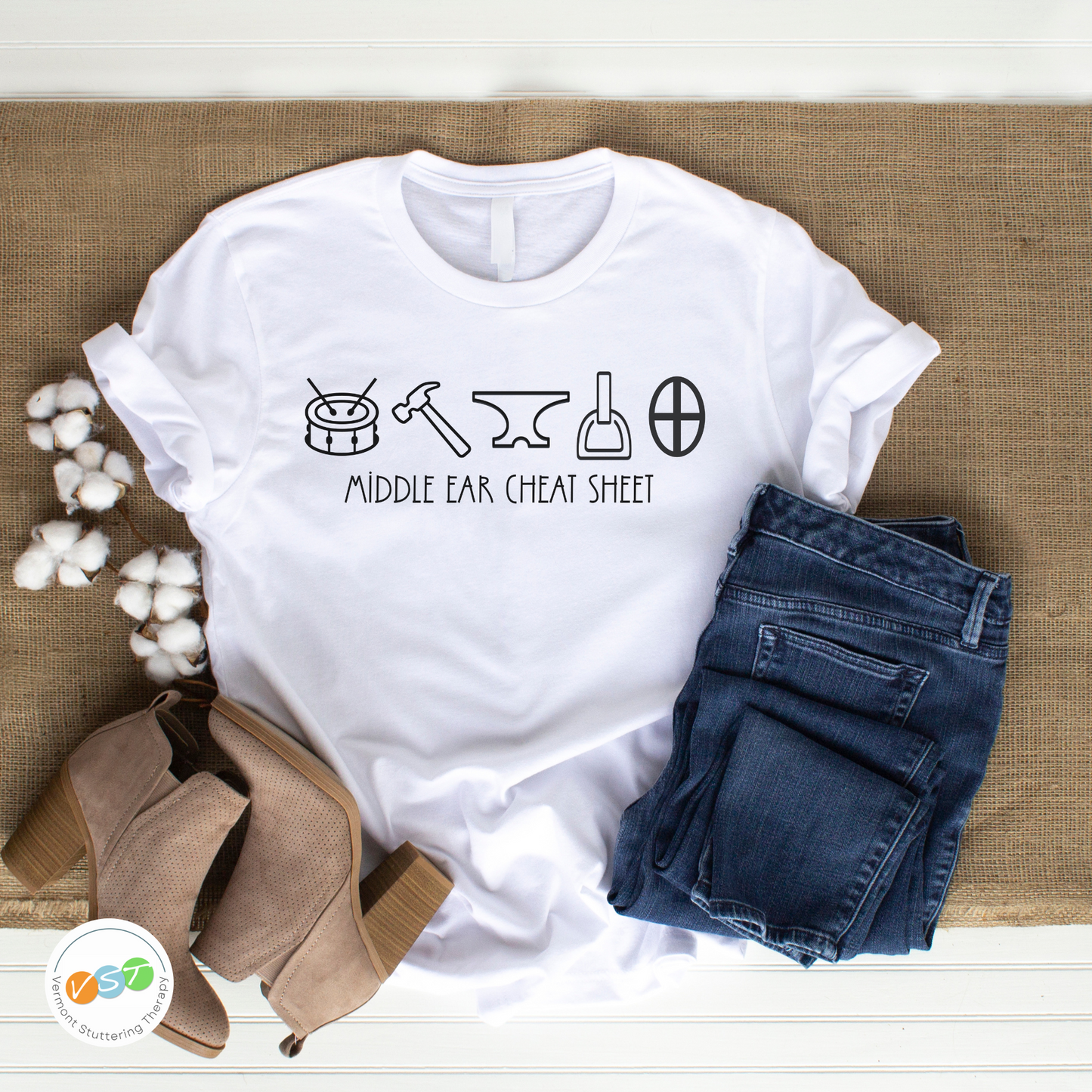 Funny Audiologist Middle Ear Cheat Sheet Ossicles T-shirt