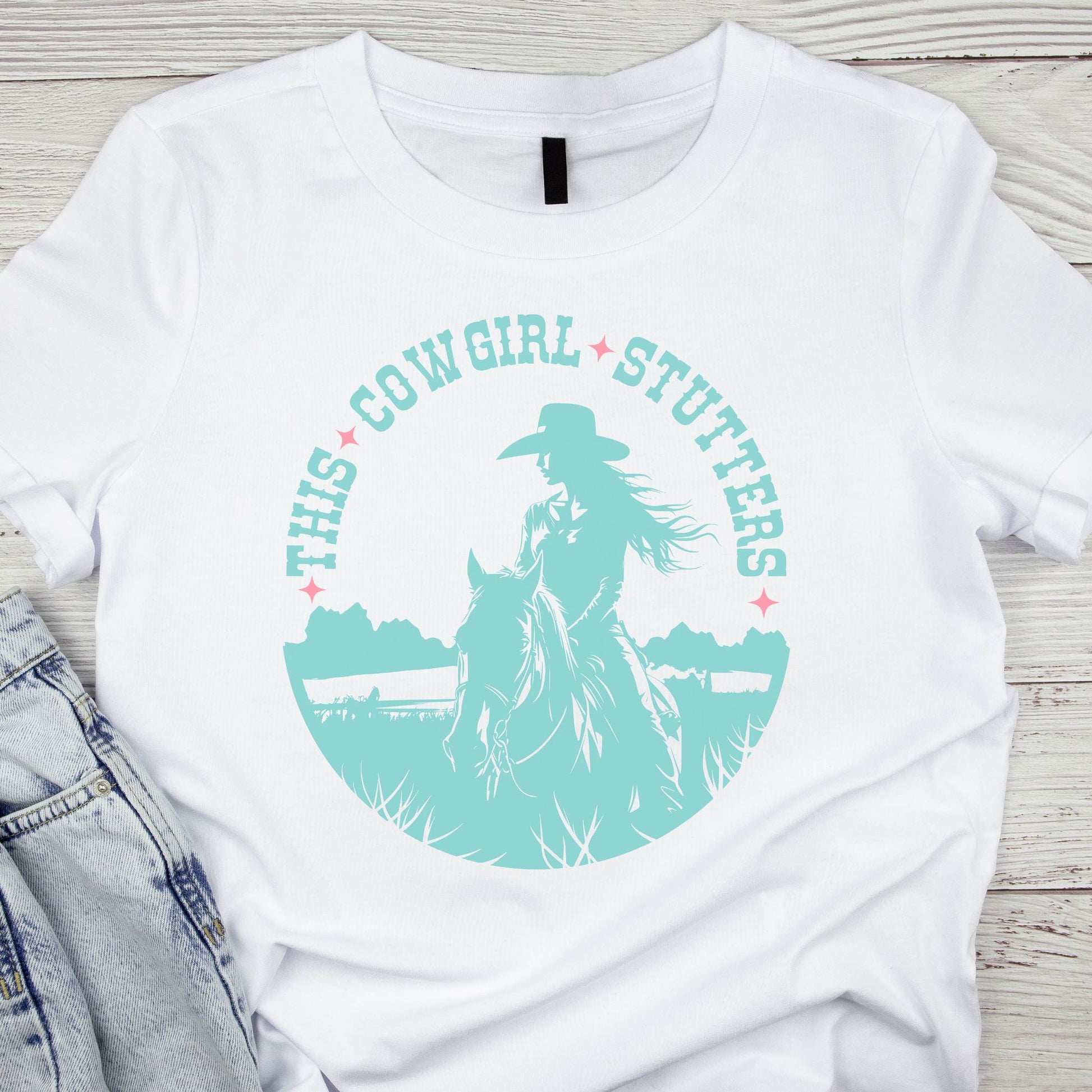 Coastal Cowgirl Stuttering T-shirt for Person Who Stutters