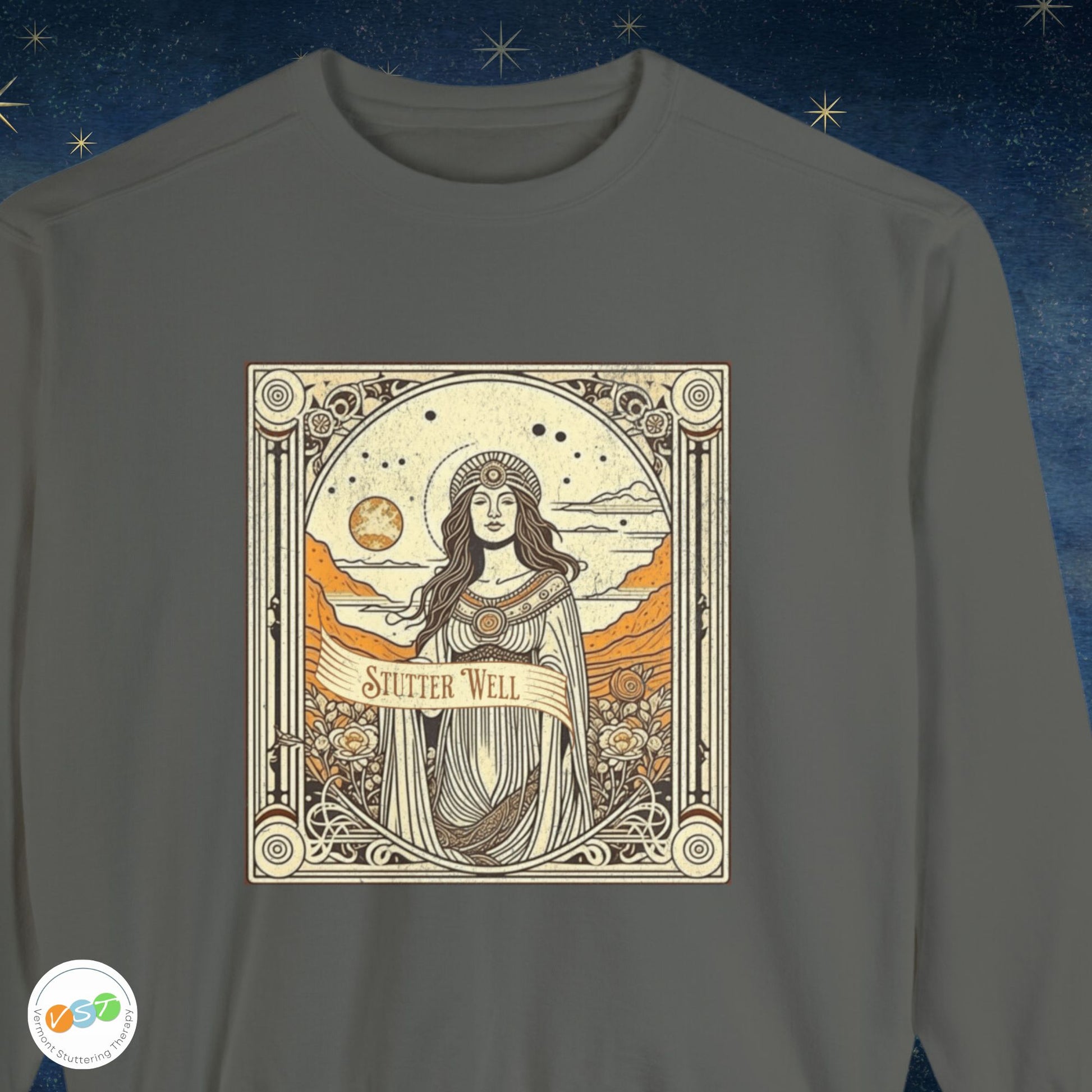 Celestial Tarot Comfort Colors Unisex Stuttering Sweatshirt