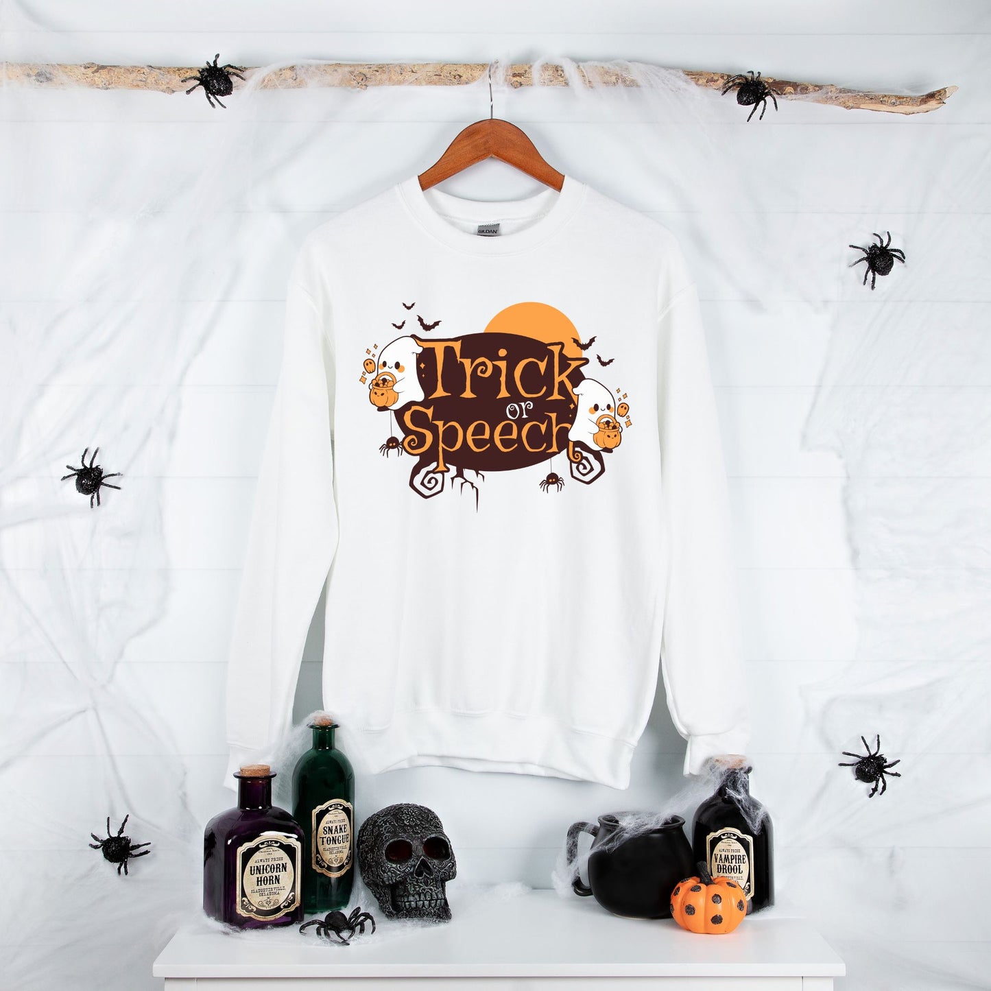 Trick or Speech Halloween Sweatshirt for SLPs & SLPAs