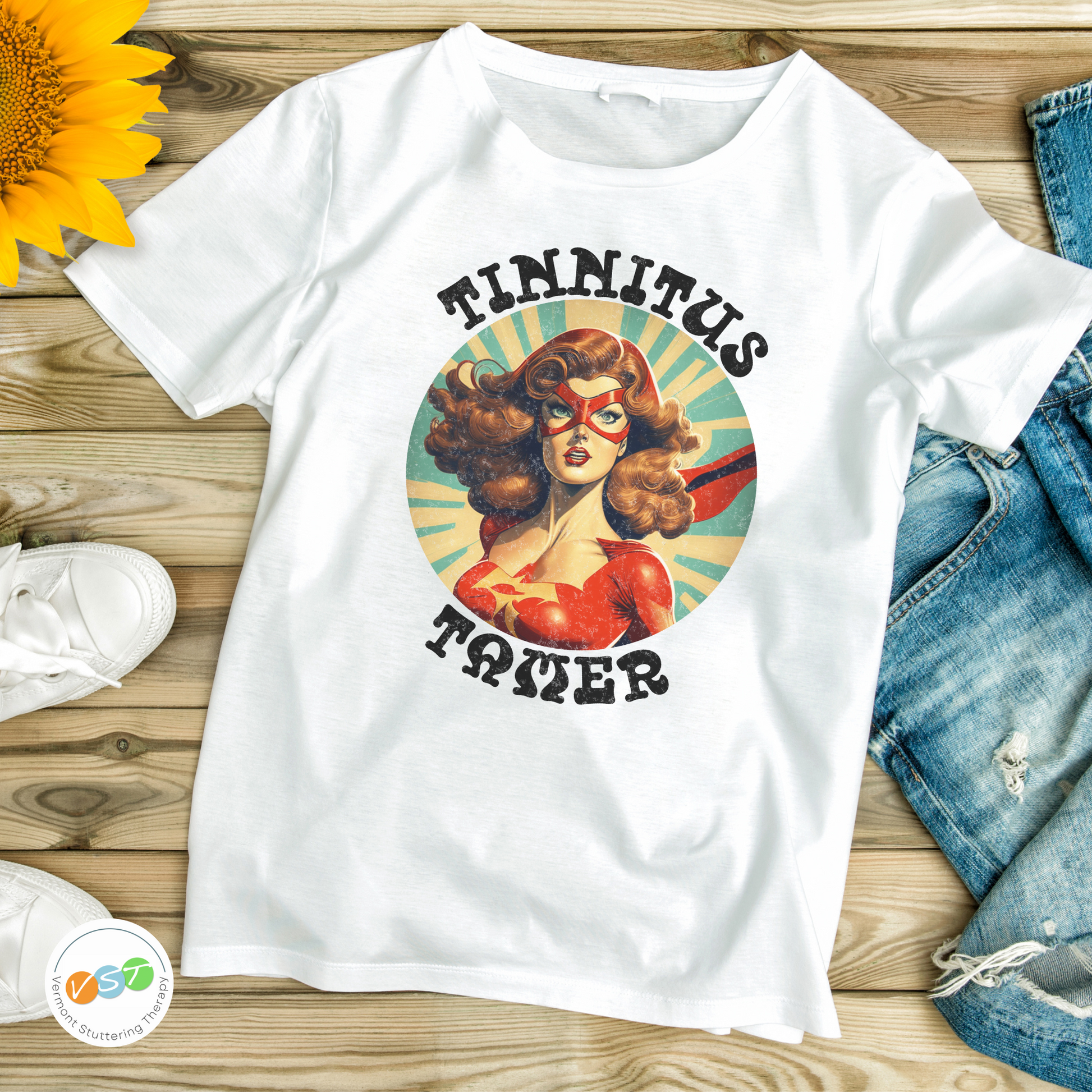 Tinnitus Tamer Pulp Art Superhero Comic Audiology Tshirt