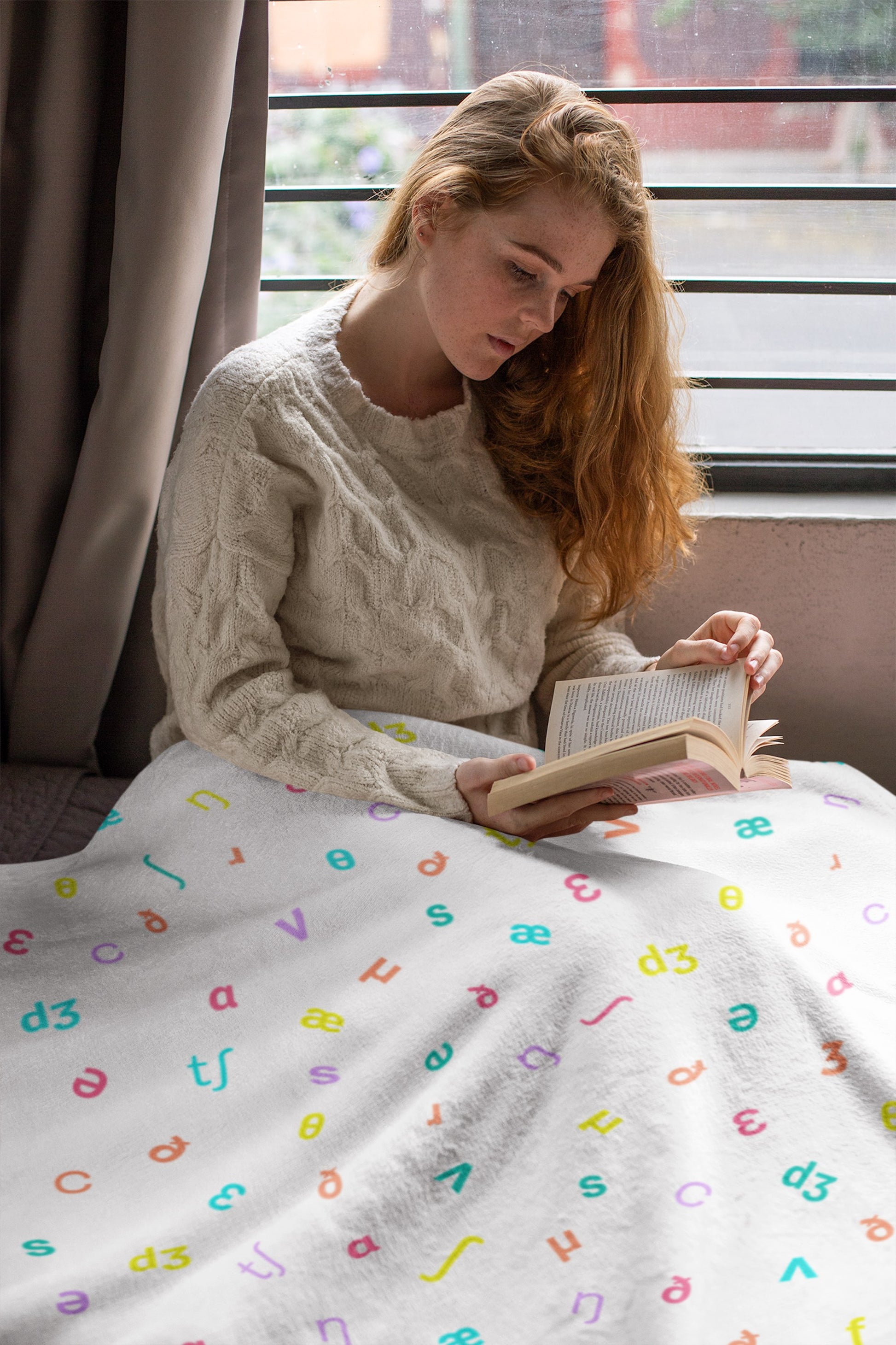 IPA Phonetic Alphabet Velveteen Plush Blanket for SLP or SLPA